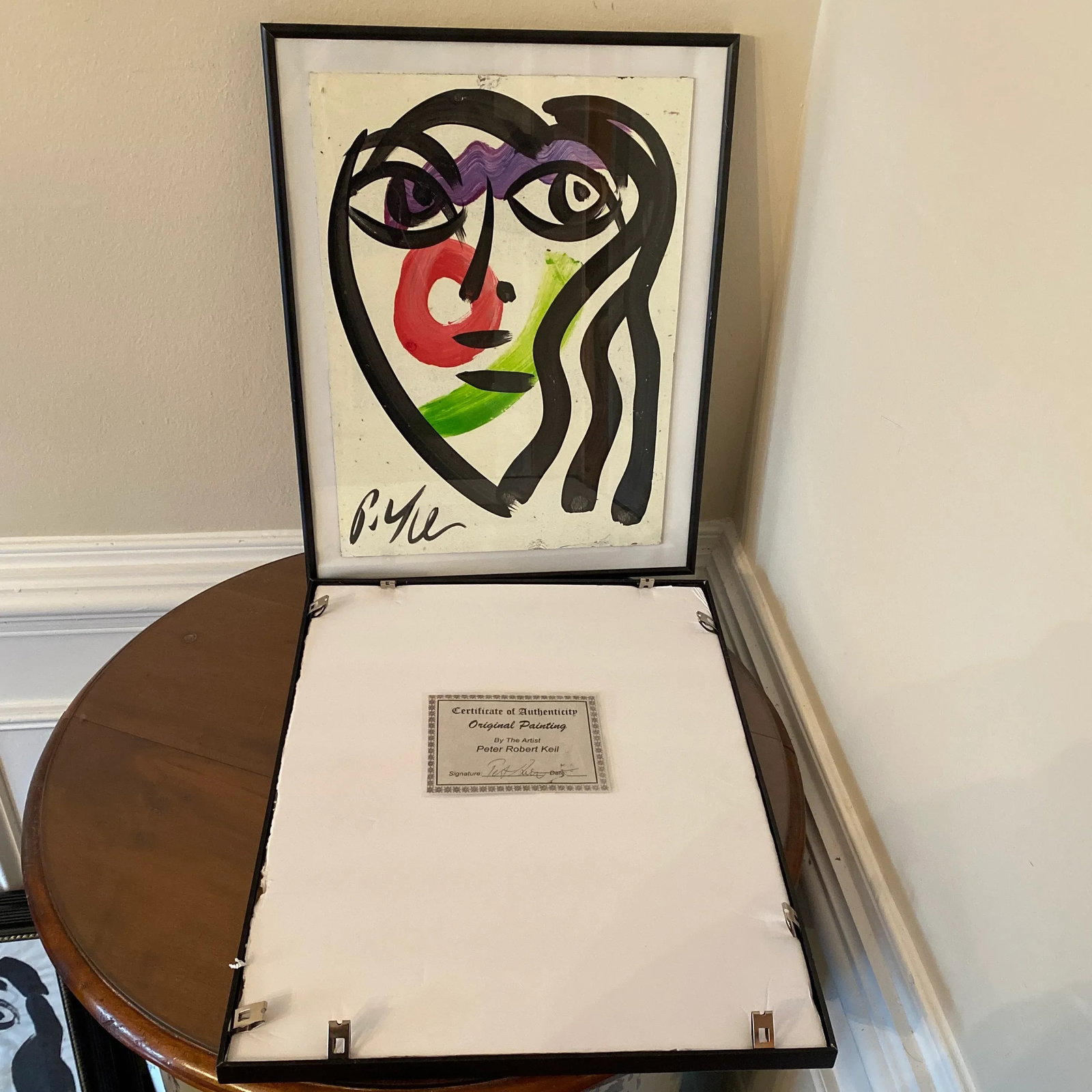 Peter Keil Original Abstract Portrait Painting on Board ~ a Pair - 7