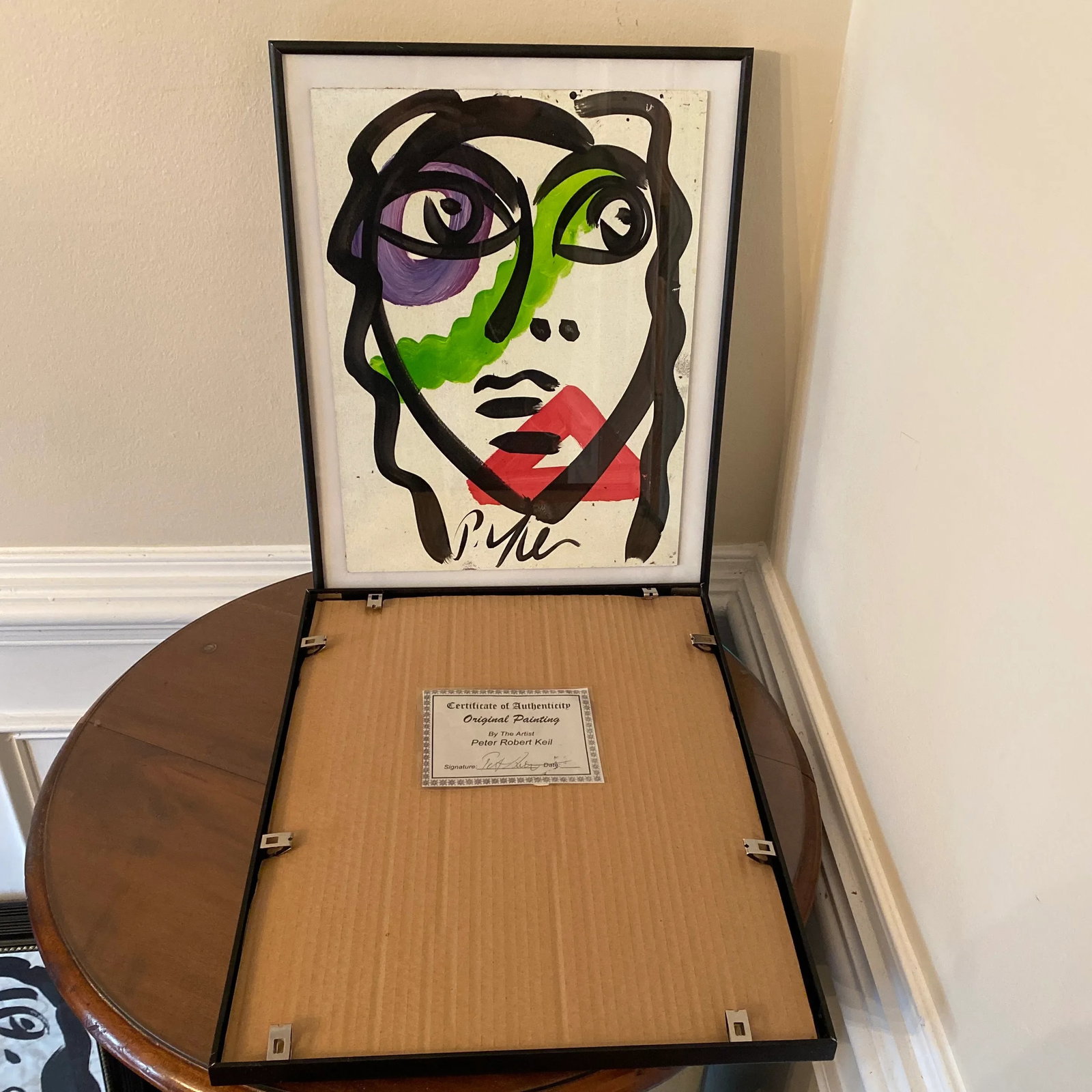 Peter Keil Original Abstract Portrait Painting on Board ~ a Pair - 8