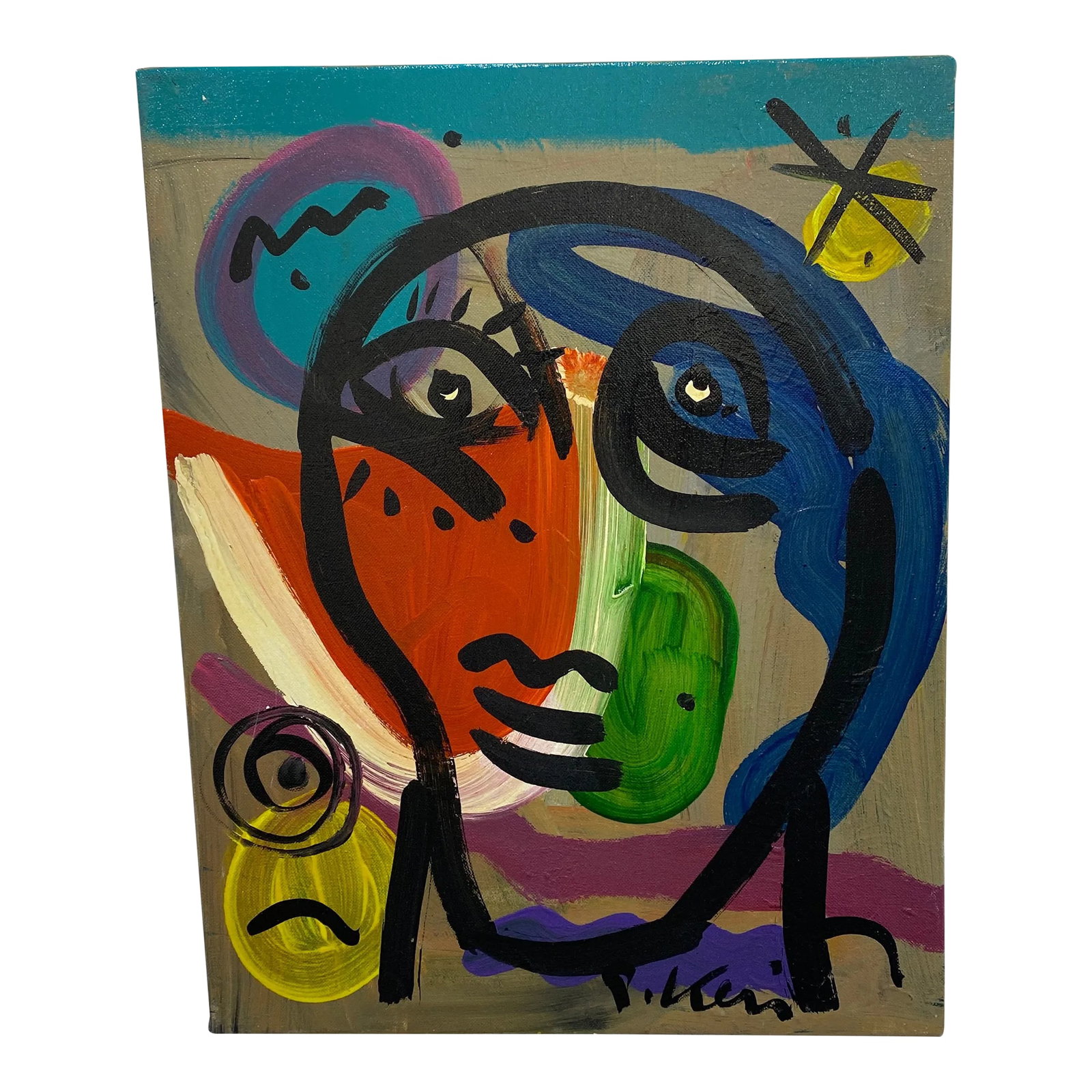 Vintage Abstract Portraiture; Original Artwork by Peter Robert Keil: Fantastic original paintings by Listed world renowned artist Peter Robert Keil (born 1942 Germany) Peter has self proclaimed to be the last of the living legend artists working in his career with