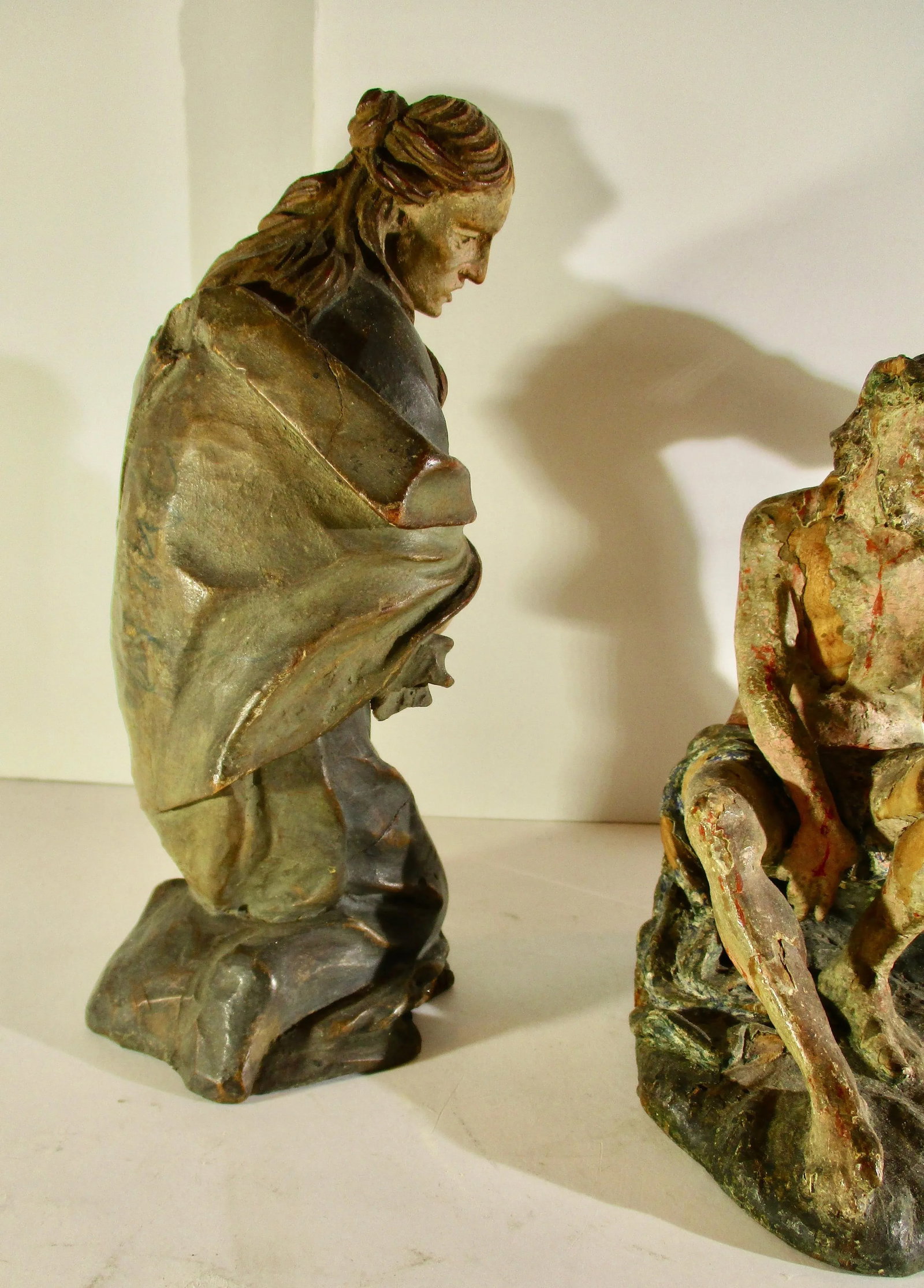 18th Century Antique German Church Wood Carved Figures - Group of 3 - 6