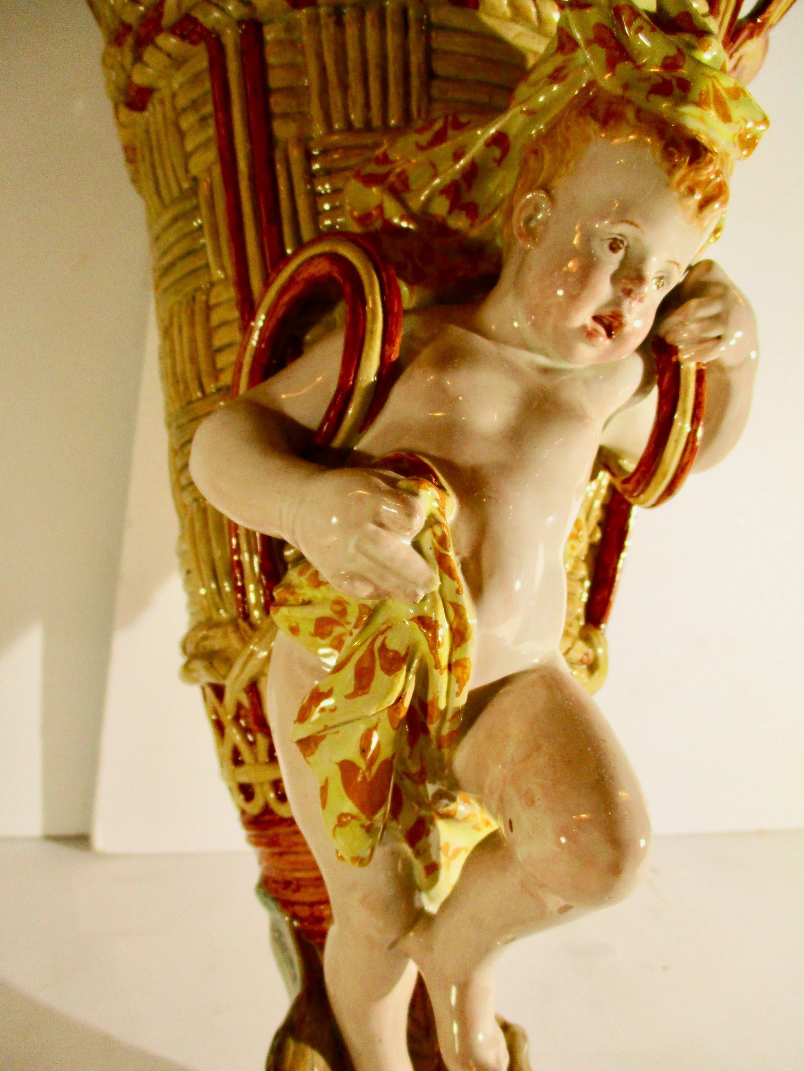 19th Century Ginori Majolica Wall Pocket - 4