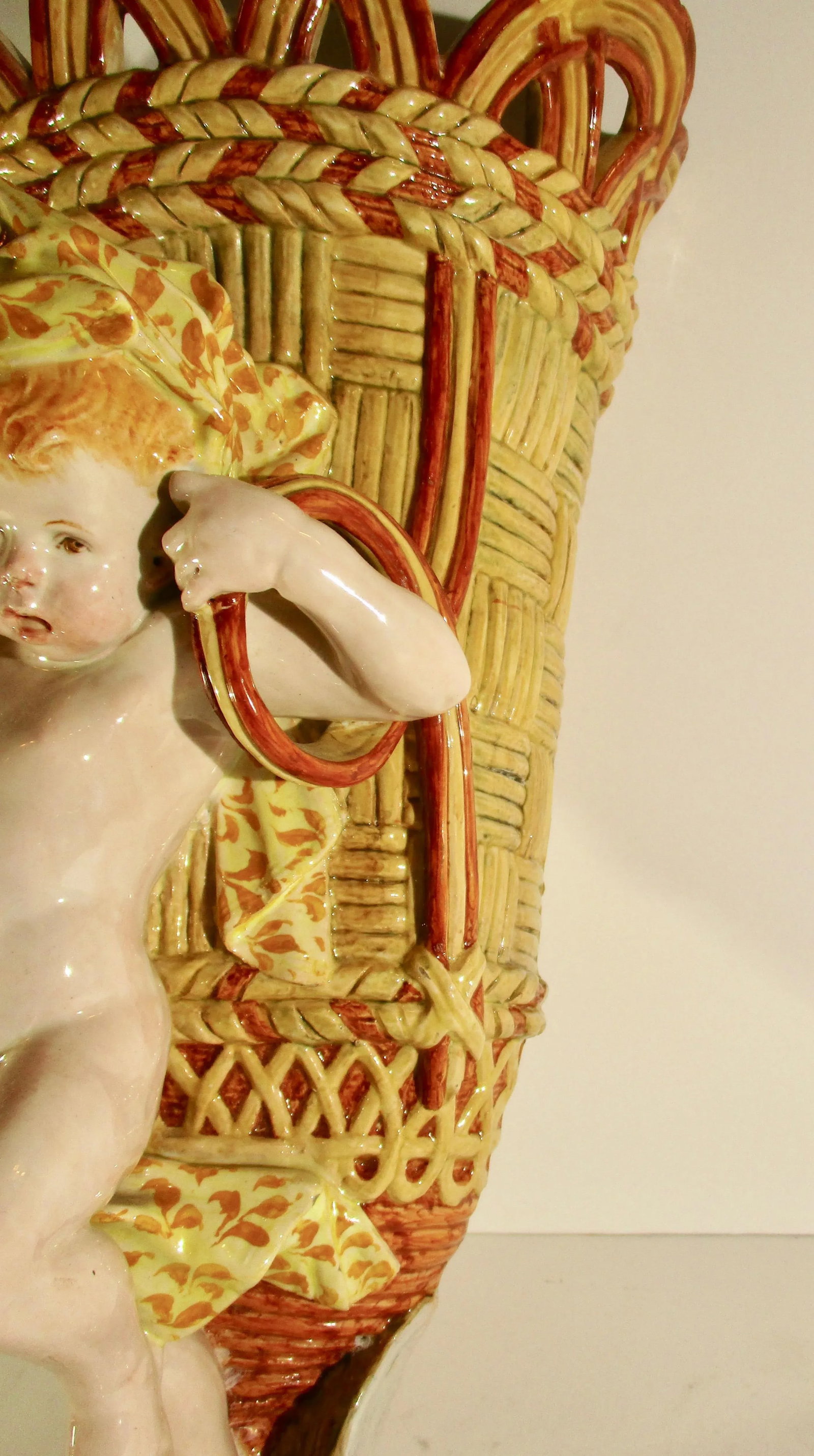 19th Century Ginori Majolica Wall Pocket - 5
