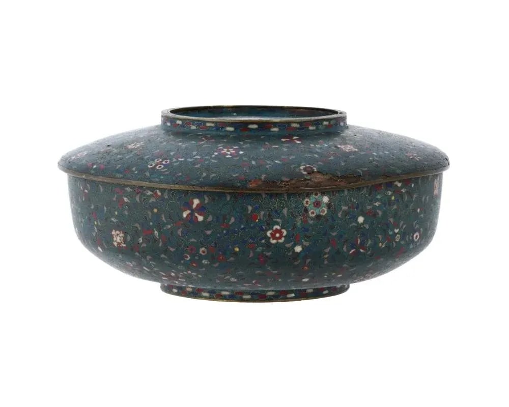 Late 19th Century Antique Edo Japanese Cloisonne Geometric Design Box - 2
