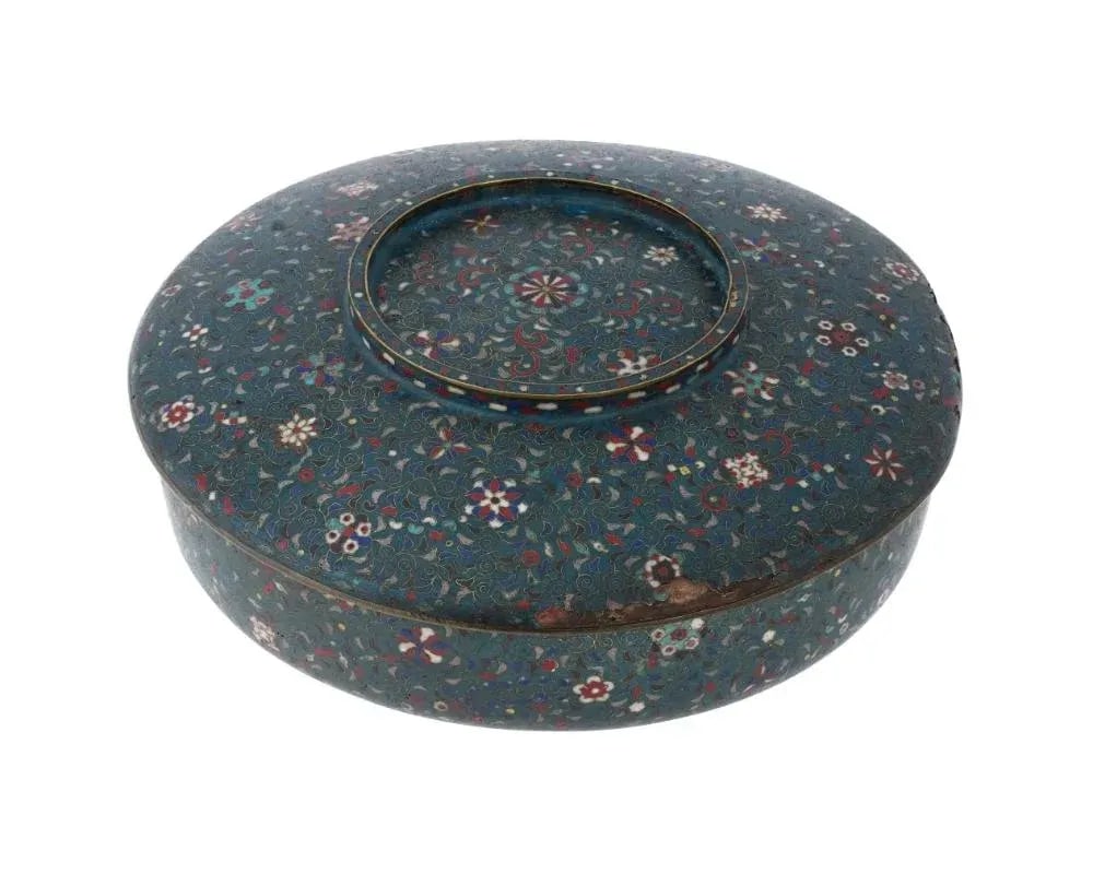 Late 19th Century Antique Edo Japanese Cloisonne Geometric Design Box - 3