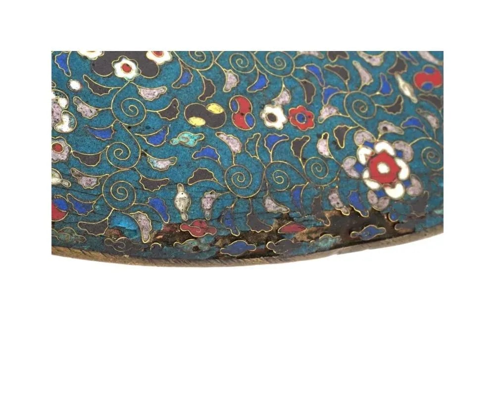 Late 19th Century Antique Edo Japanese Cloisonne Geometric Design Box - 9
