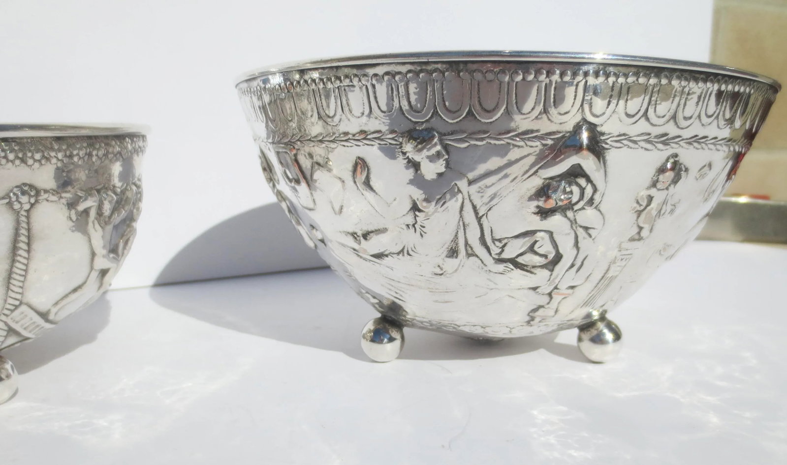 E. F. Caldwell Silvered Bronze Greco-Roman Bowls- Pair of 2 - 6
