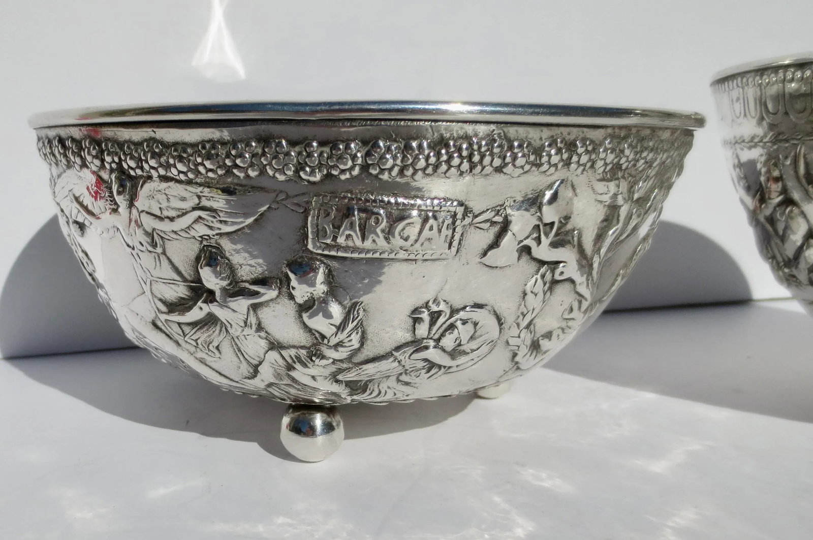 E. F. Caldwell Silvered Bronze Greco-Roman Bowls- Pair of 2 - 7