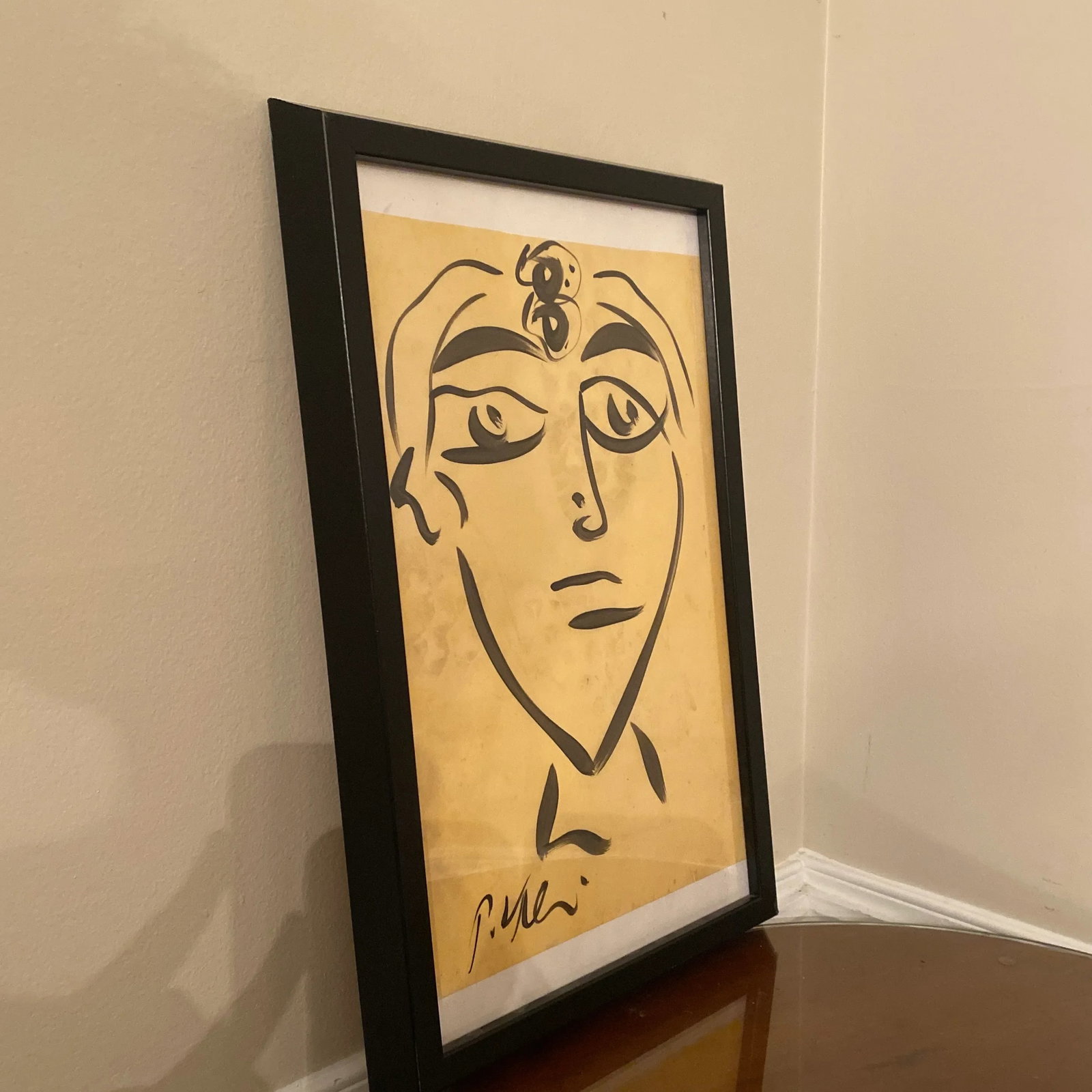 Late 20th Century Peter Keil Original Orange Abstract Portrait Paintings - 2