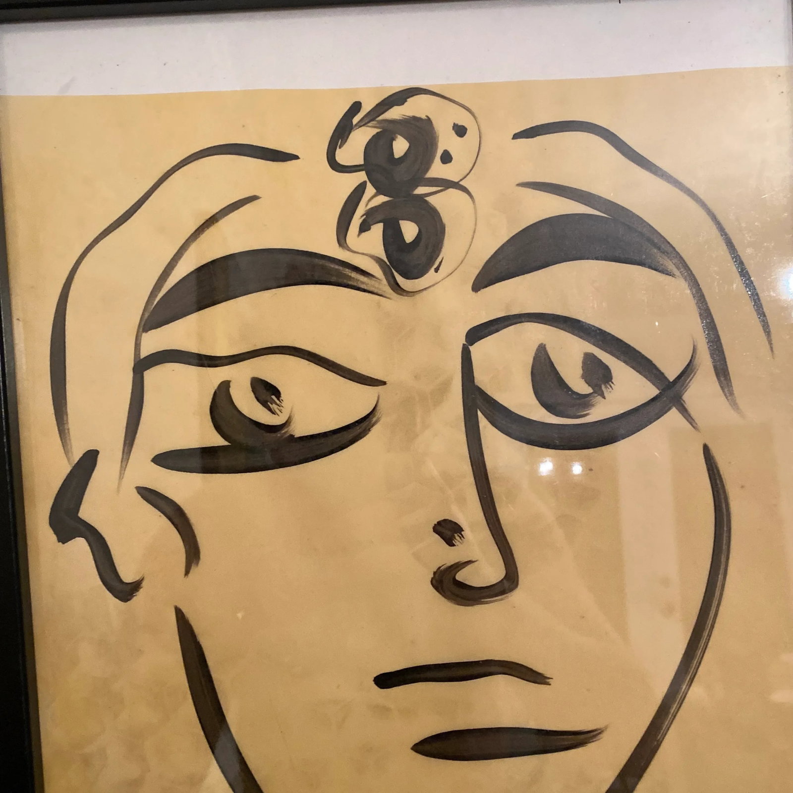 Late 20th Century Peter Keil Original Orange Abstract Portrait Paintings - 5