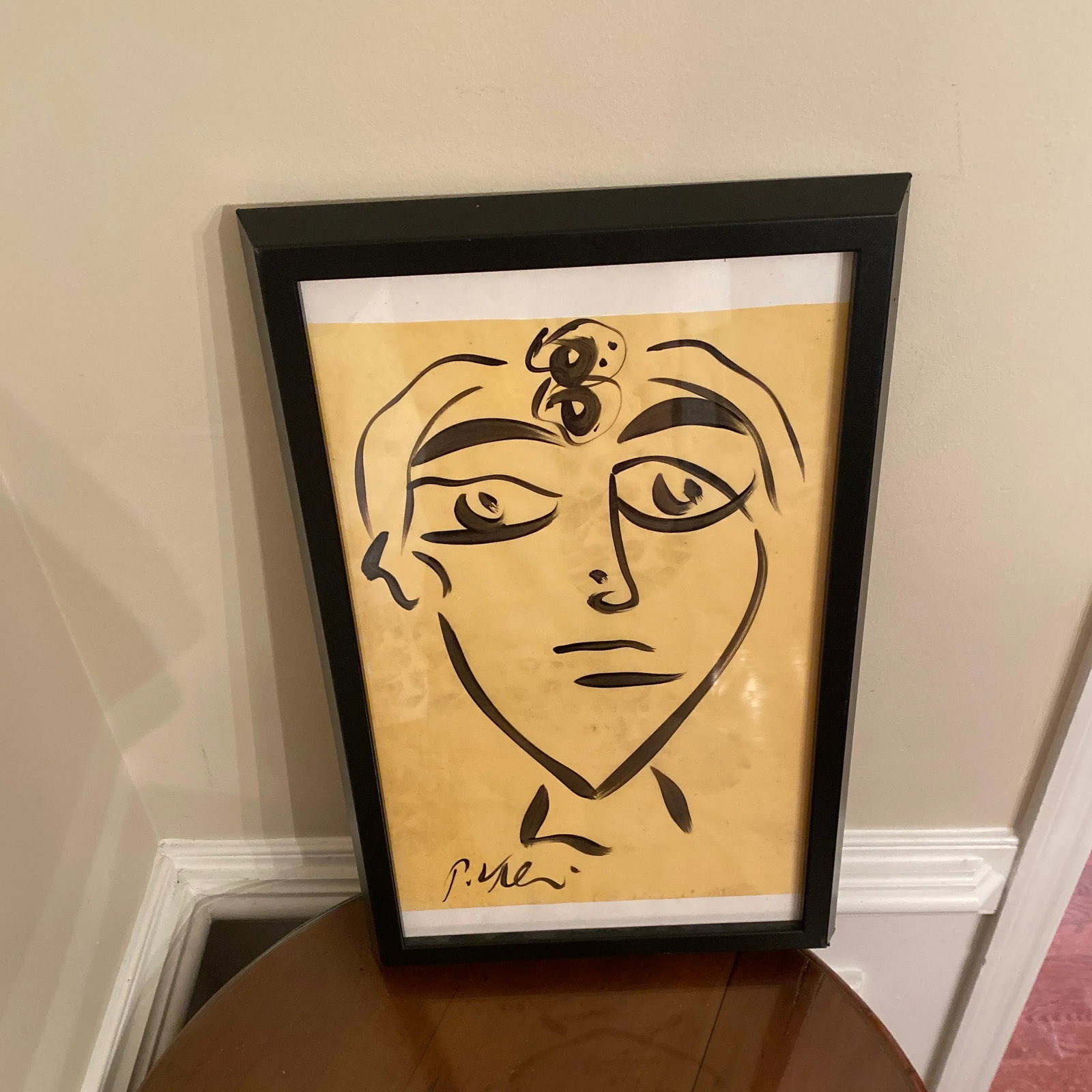 Late 20th Century Peter Keil Original Orange Abstract Portrait Paintings - 6