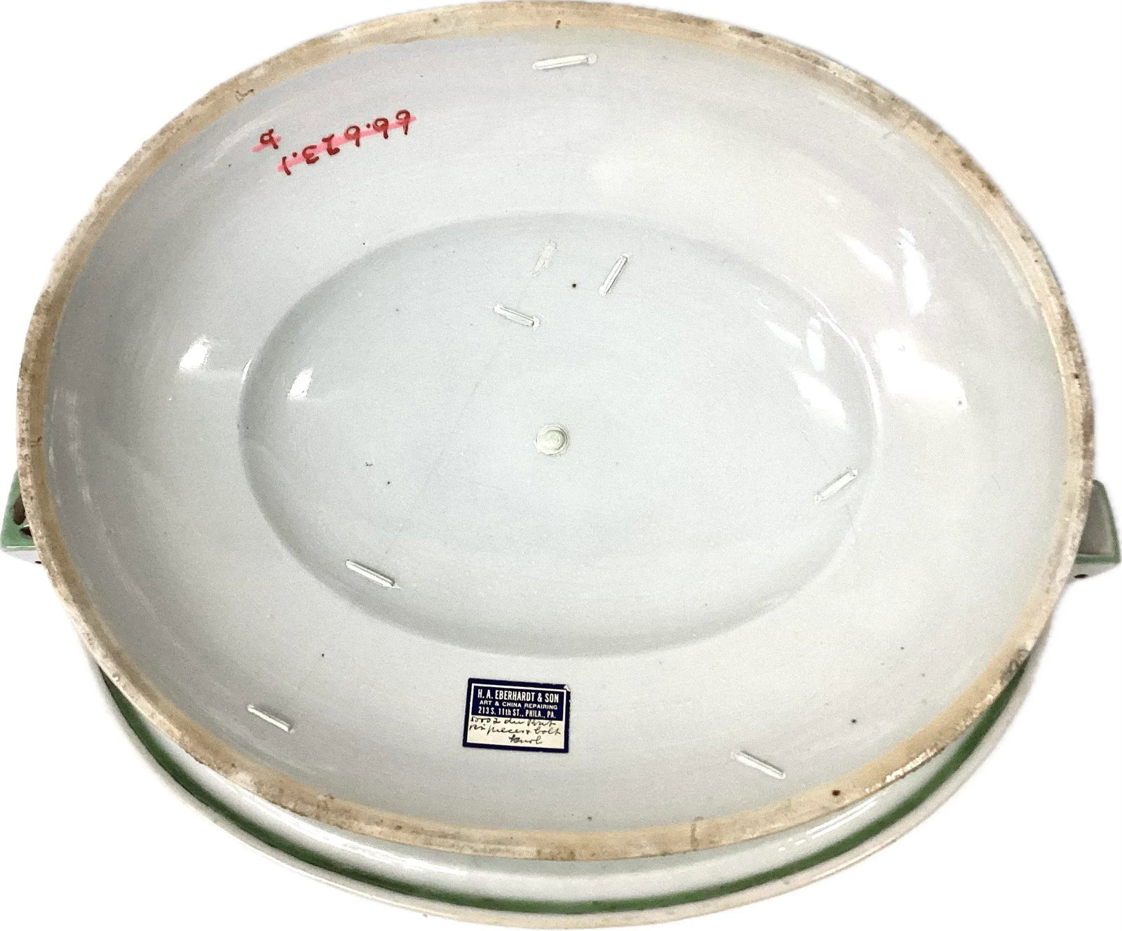 Large Chinese Export Porcelain Warming Dish With Lid - 10
