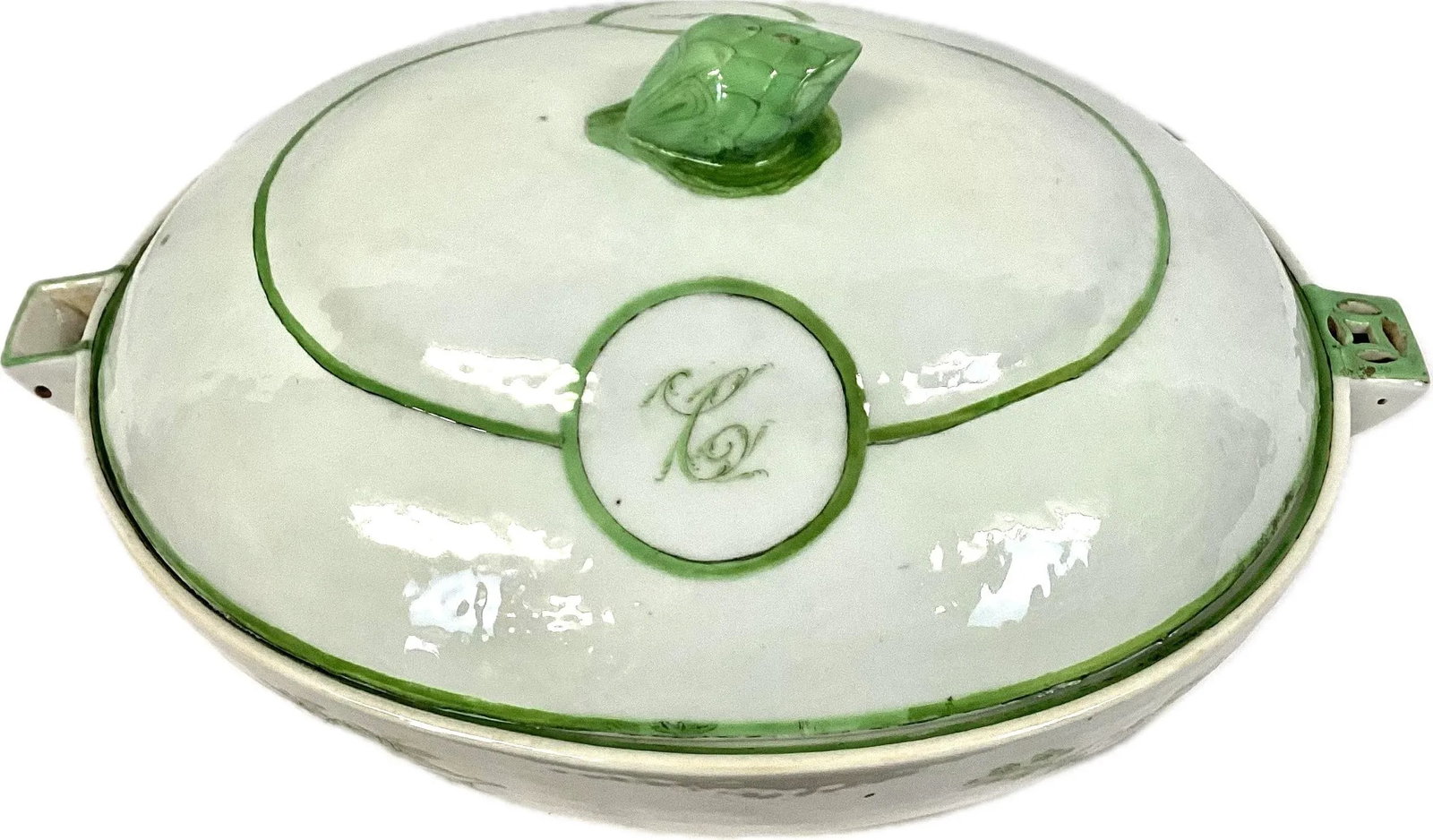 Large Chinese Export Porcelain Warming Dish With Lid - 11