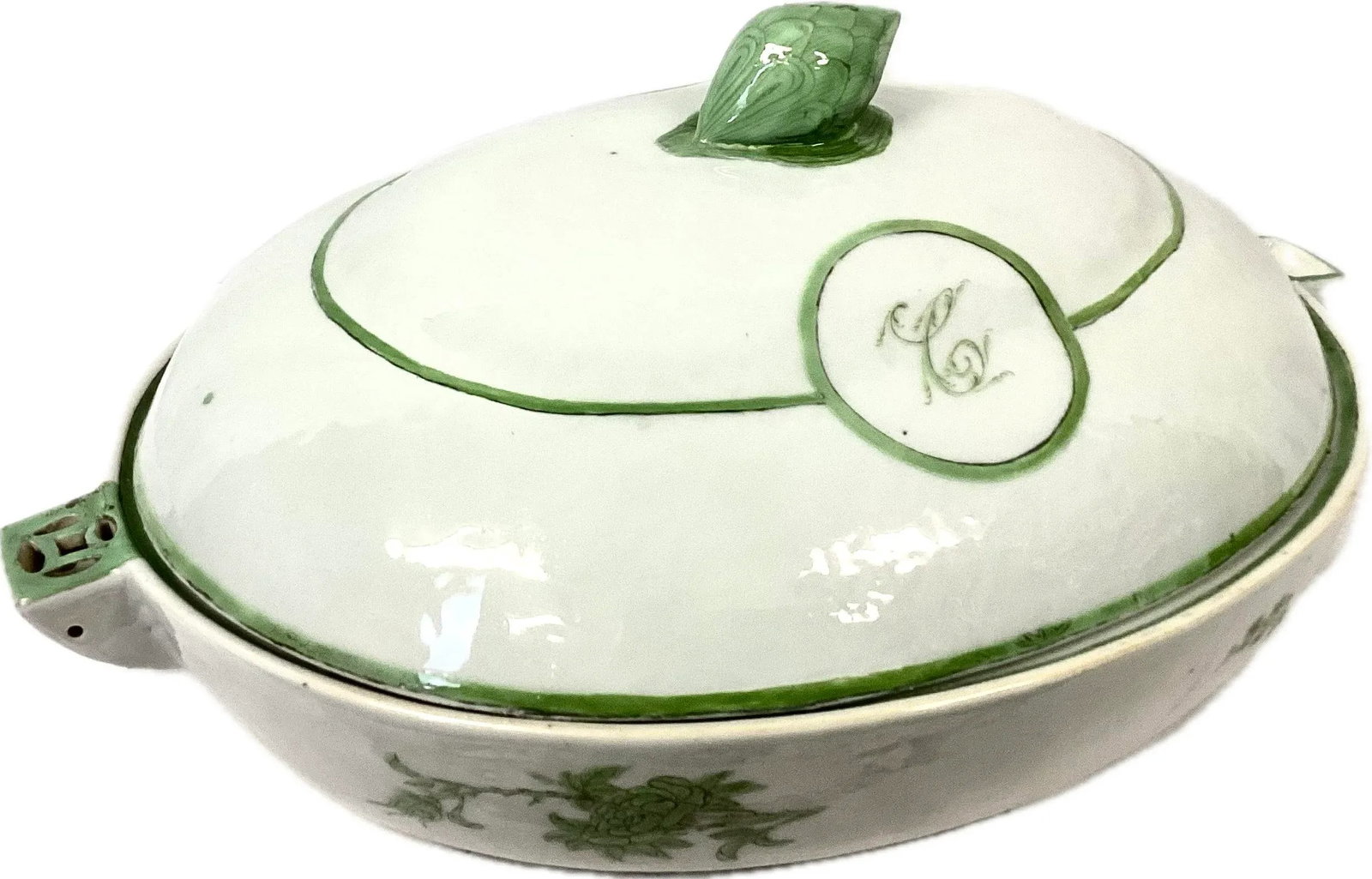 Large Chinese Export Porcelain Warming Dish With Lid - 8