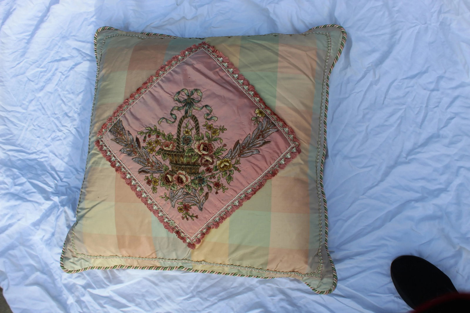 19th Century Antique French Needlepoint Pillow - 2