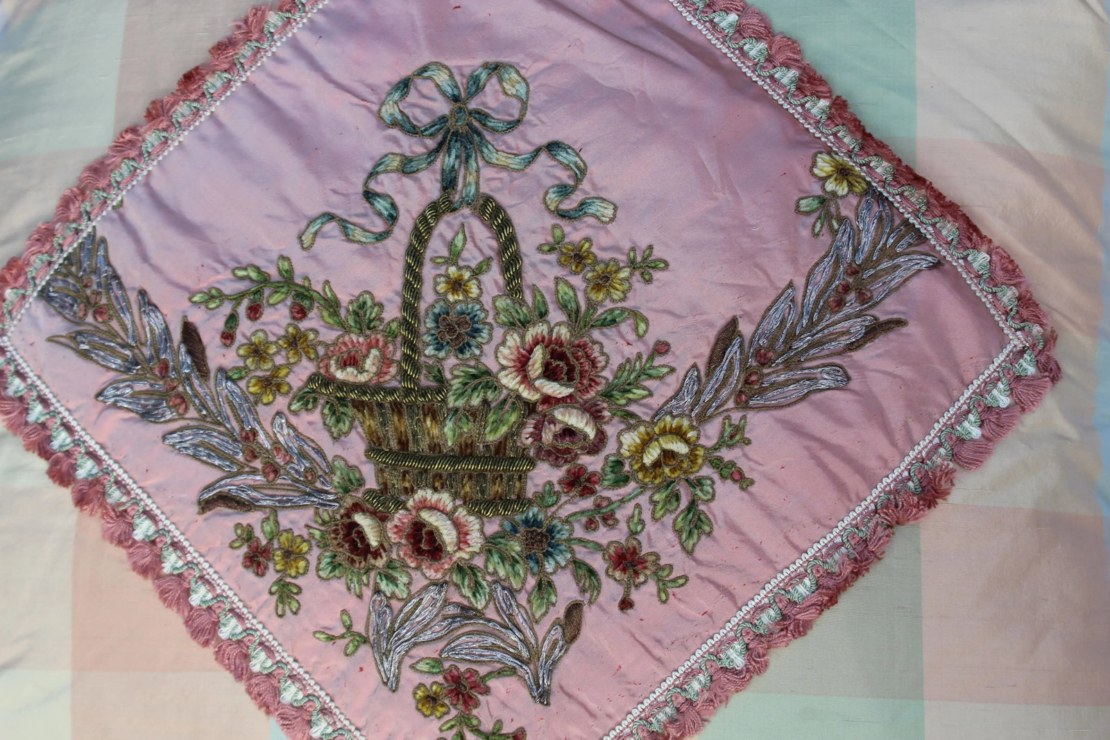 19th Century Antique French Needlepoint Pillow - 5