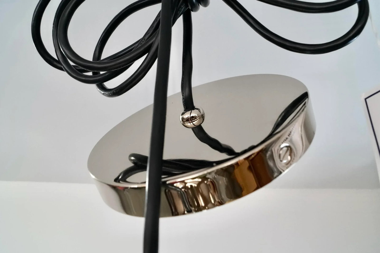 Mid-Century Modern Style Jonathan Adler Nickel & Glass Pendant - Brand New - 11