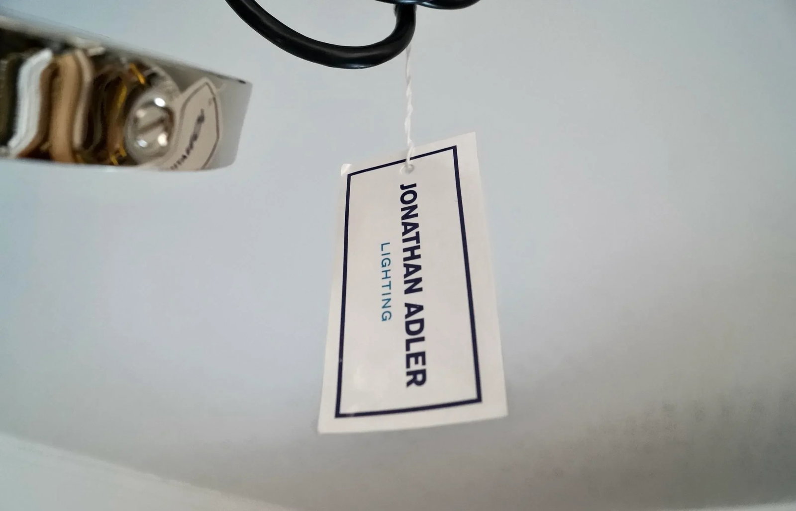 Mid-Century Modern Style Jonathan Adler Nickel & Glass Pendant - Brand New - 12