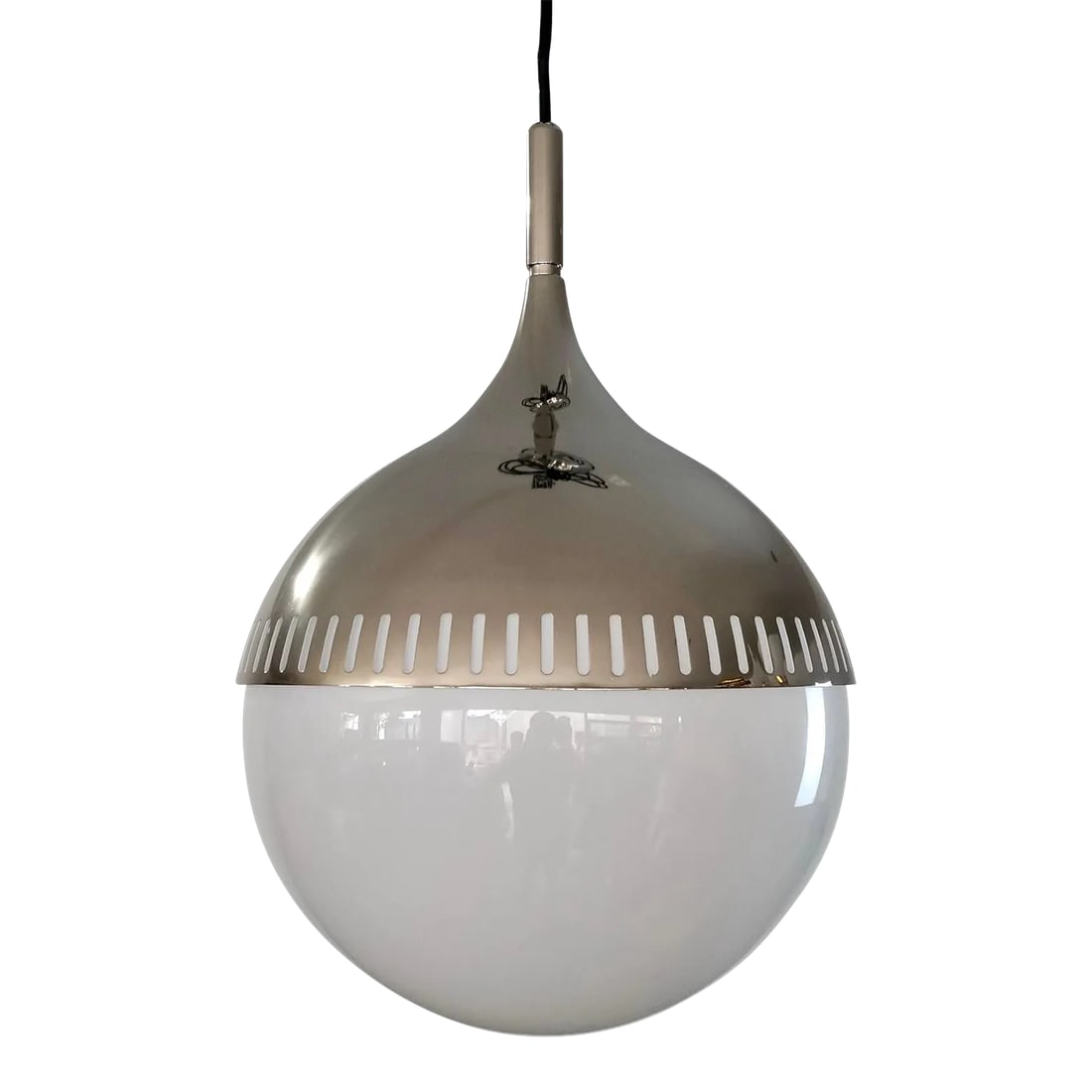 Mid-Century Modern Style Jonathan Adler Nickel & Glass Pendant - Brand New (1 of 12)