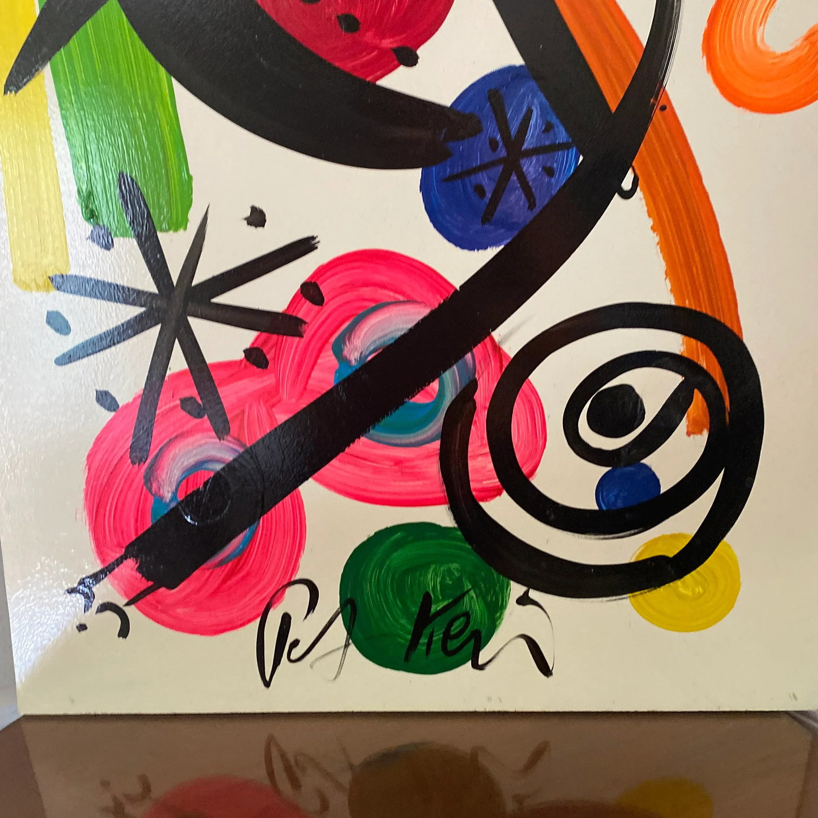 1970s Contemporary Original Peter Keil Miro Style Abstract Painting - 2
