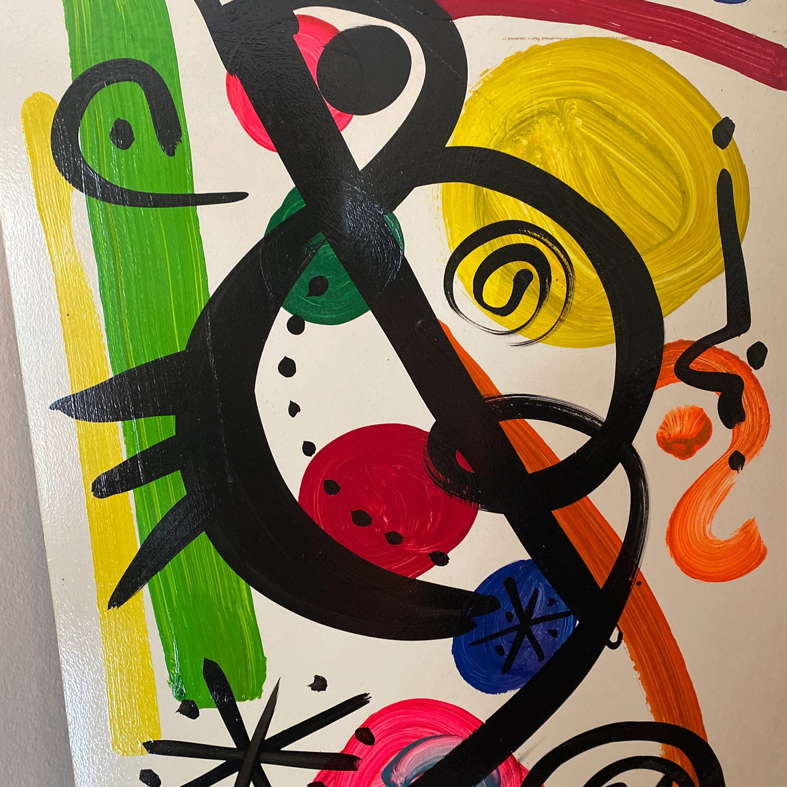 1970s Contemporary Original Peter Keil Miro Style Abstract Painting - 3