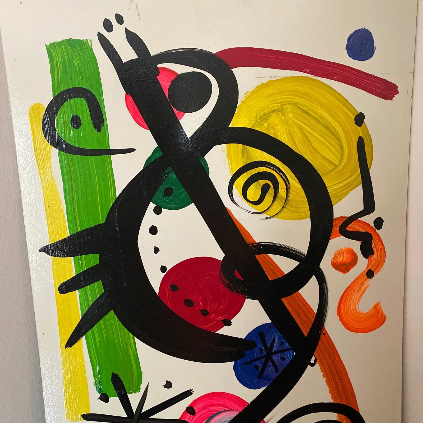 1970s Contemporary Original Peter Keil Miro Style Abstract Painting - 4