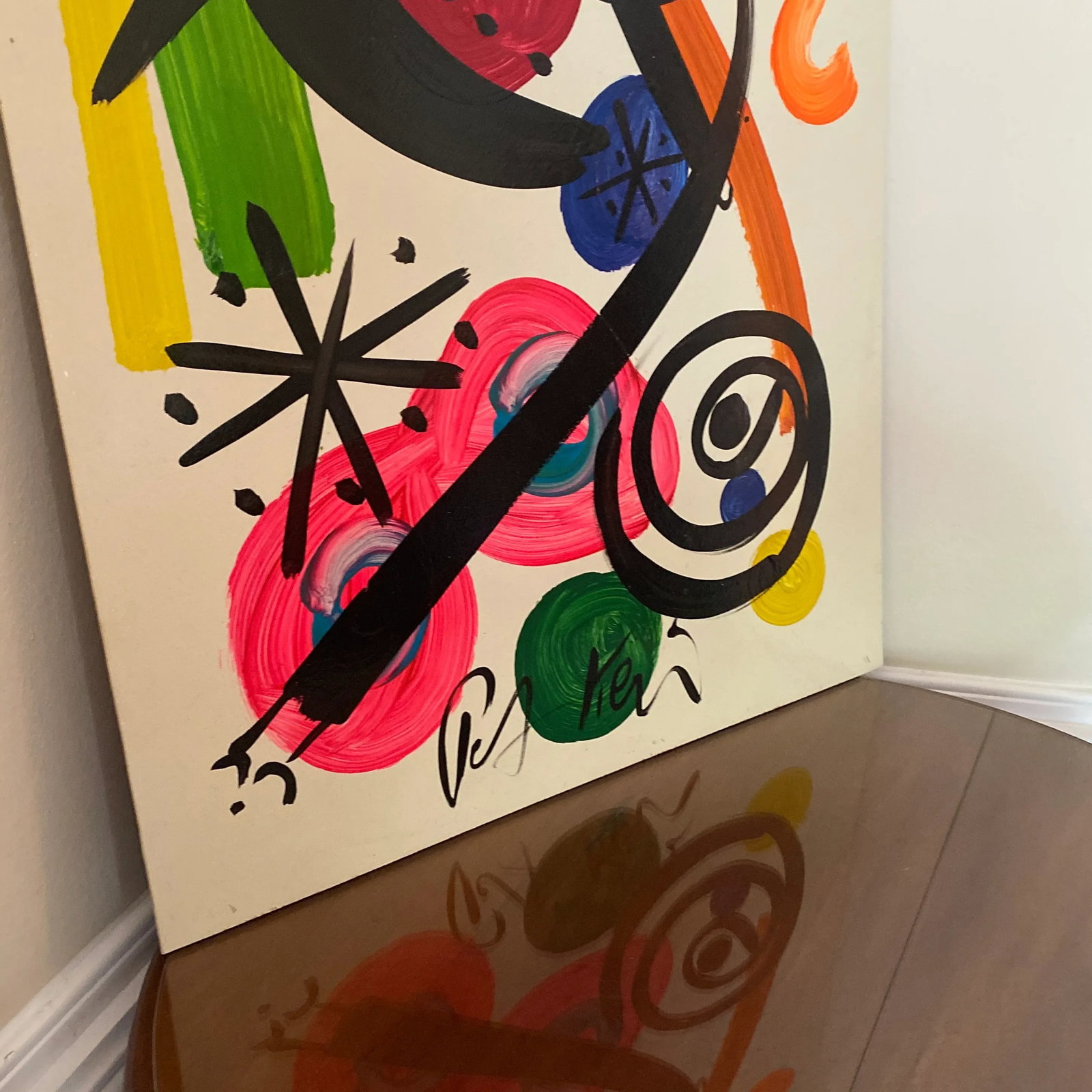 1970s Contemporary Original Peter Keil Miro Style Abstract Painting - 6