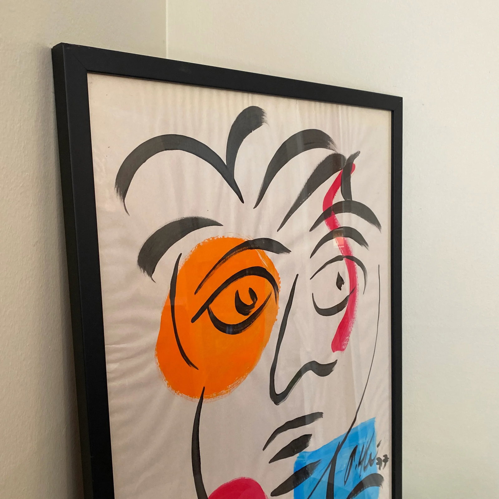 1970s Vintage Abstract Portraiture, Contemporary Original Artwork by Peter Robert Keil, Framed - 2