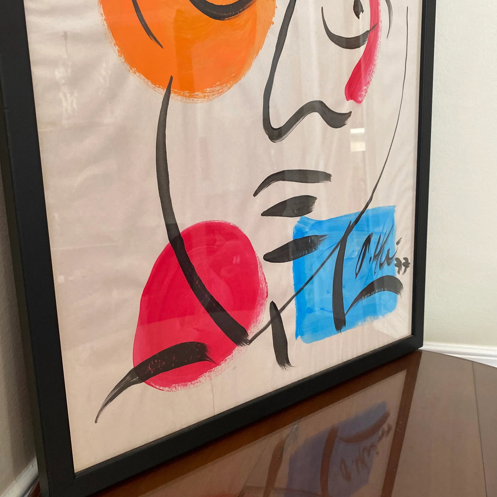 1970s Vintage Abstract Portraiture, Contemporary Original Artwork by Peter Robert Keil, Framed - 3