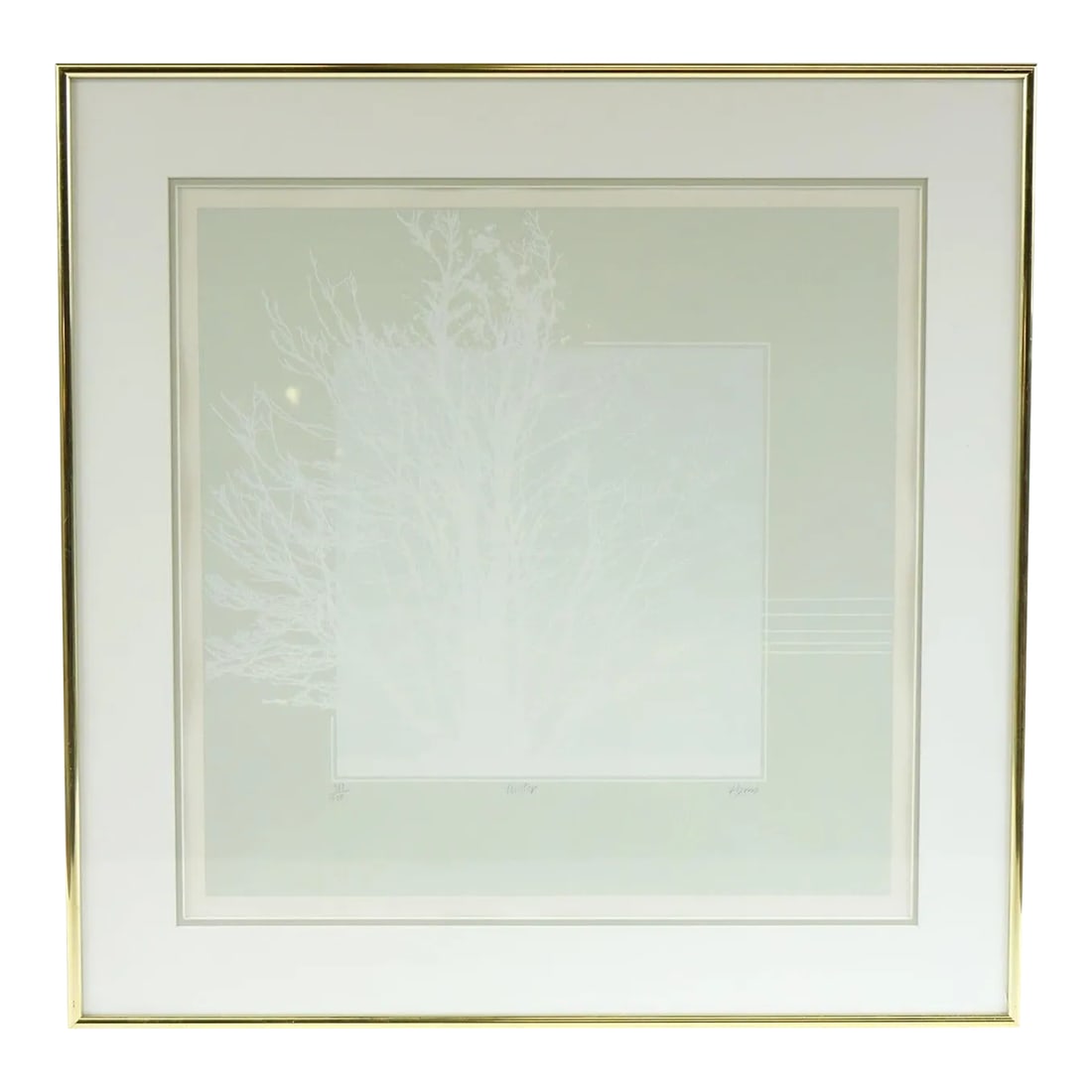Late 20th Century Winter Lithograph Signed: Winter, Lithograph, Signed - 24" x 24" Condition: Alterations: Unknown Imperfections: Some Imperfections Condition Notes: Good condition Origin: United States Materials & Techniques: Lithograph