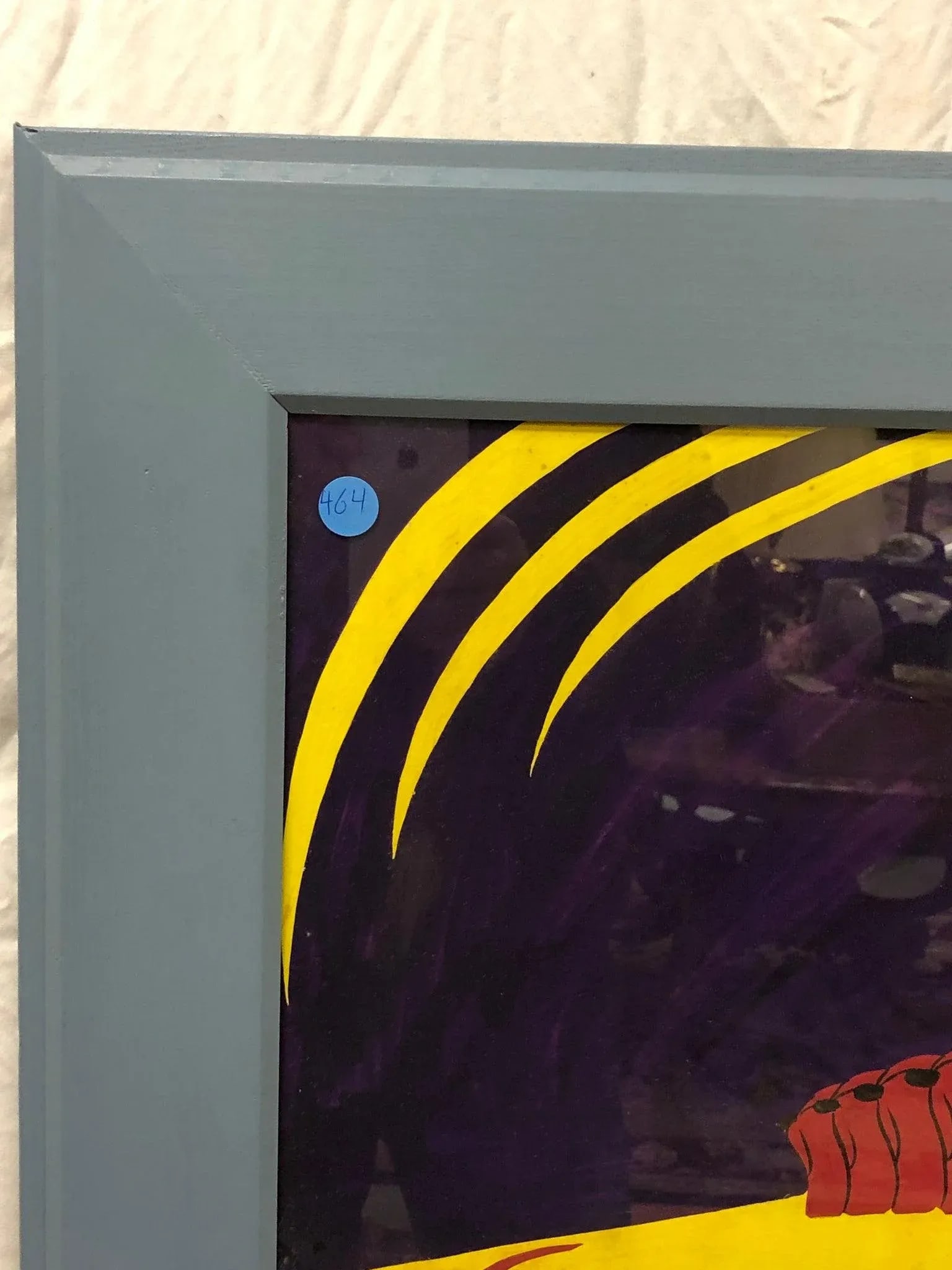 1960s Abstract Original Acrylic Painting on Paper, Framed - 3