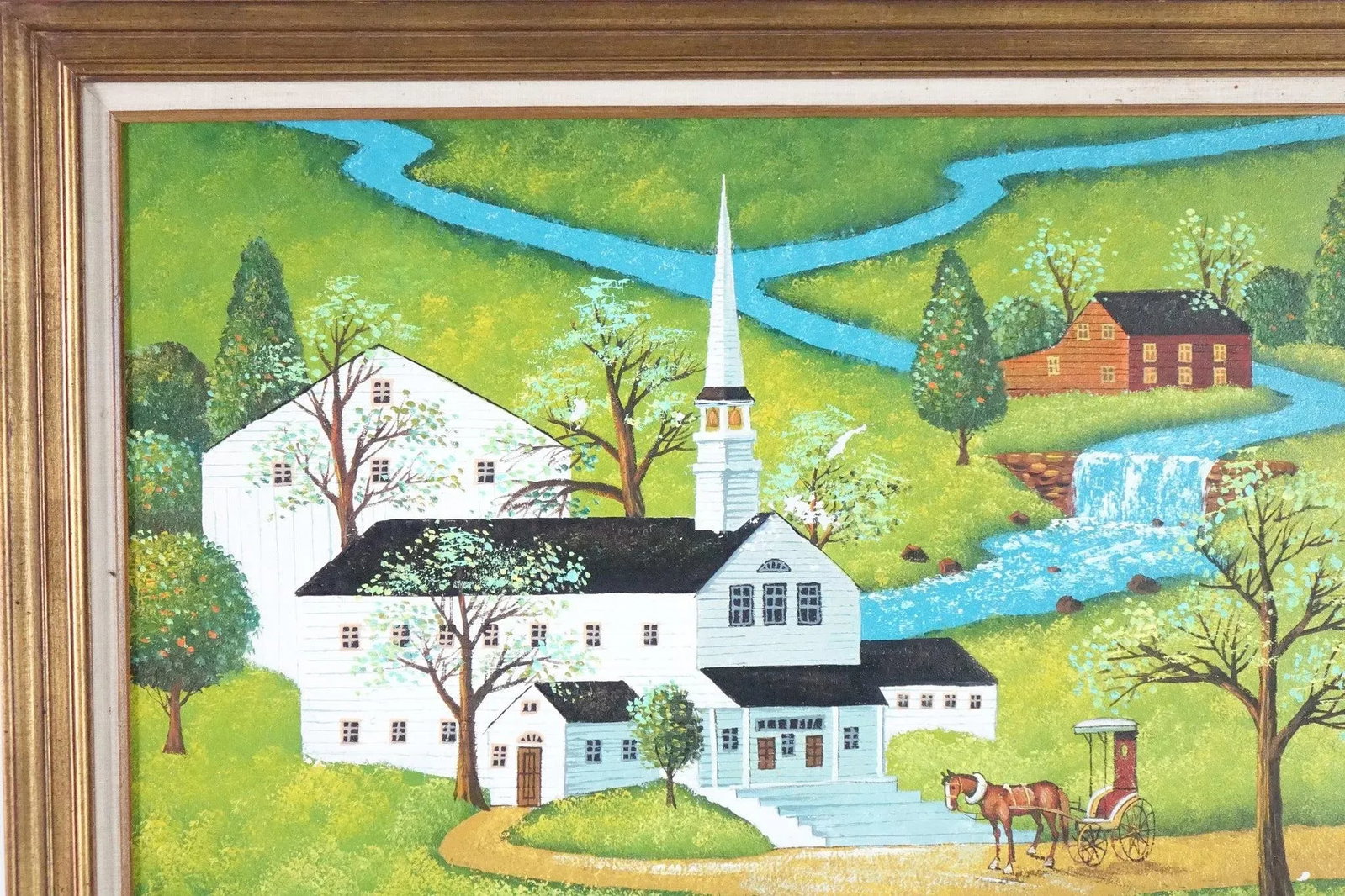 Late 20th Century The Church Large Original Oil on Canvas Signed, Framed - 3