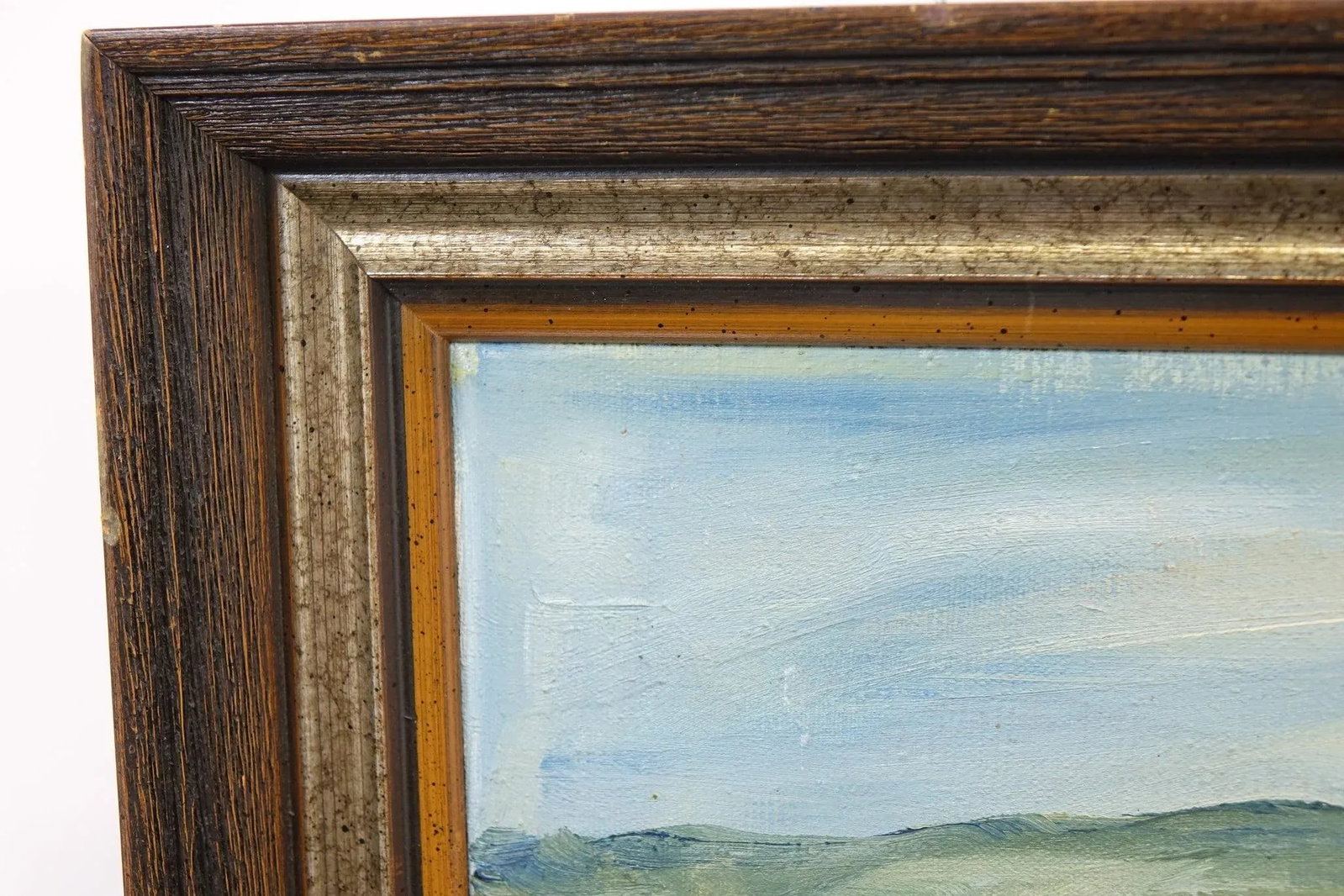 Ocean Landscape Original Oil Painting on Canvas 1965 Signed on the Bottom, Framed - 5