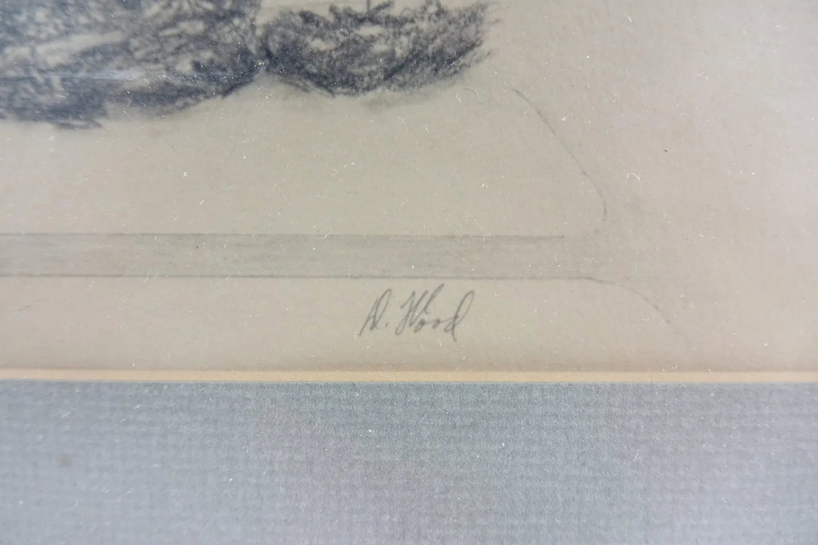 Home - Original Pencil Drawling on Paper Signed - 3