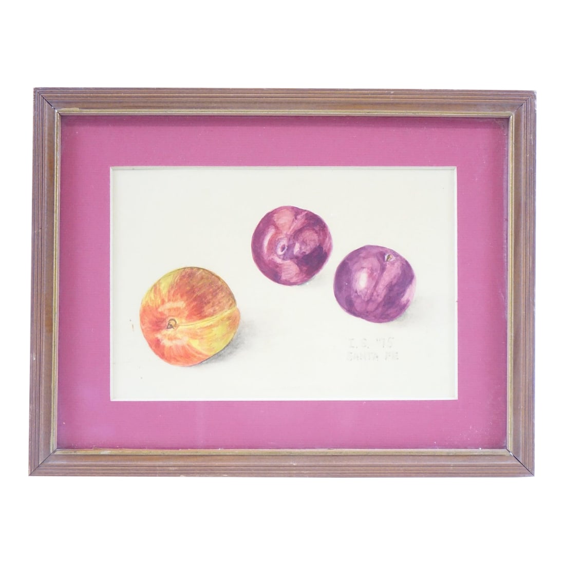 Watercolor on Paper Signed at the Bottom 1975: Watercolor on Paper, Signed and Dated 1975 – 13" x 10" Brighten your home with this charming still life watercolor on paper, signed and dated 1975. The painting features a simple yet vibrant