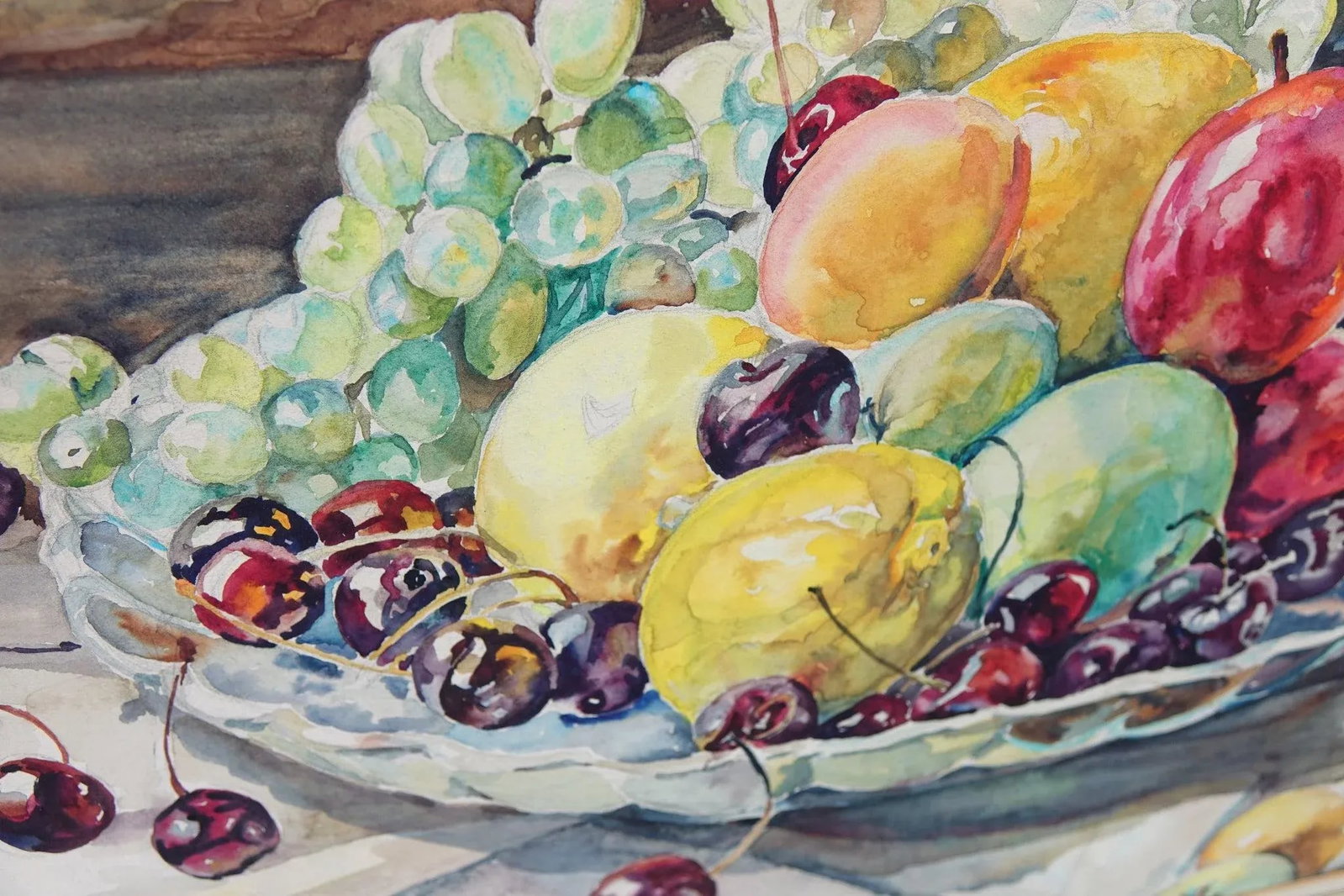 Late 20th Century Still Life Original Watercolor Signed on the Bottom - 4