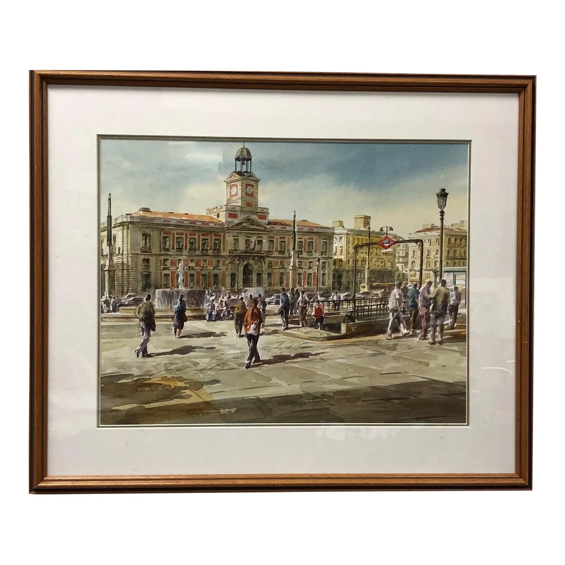 Puerta Del Sol Original Watercolor Painting, 1991 Signed on the Bottom, Framed: Puerta Del Sol, Original Watercolor 1991, Signed on the Bottom - 23" x 20" Condition: Alterations: Unknown Imperfections: Some Imperfections Condition Notes: Good condition Materials &
