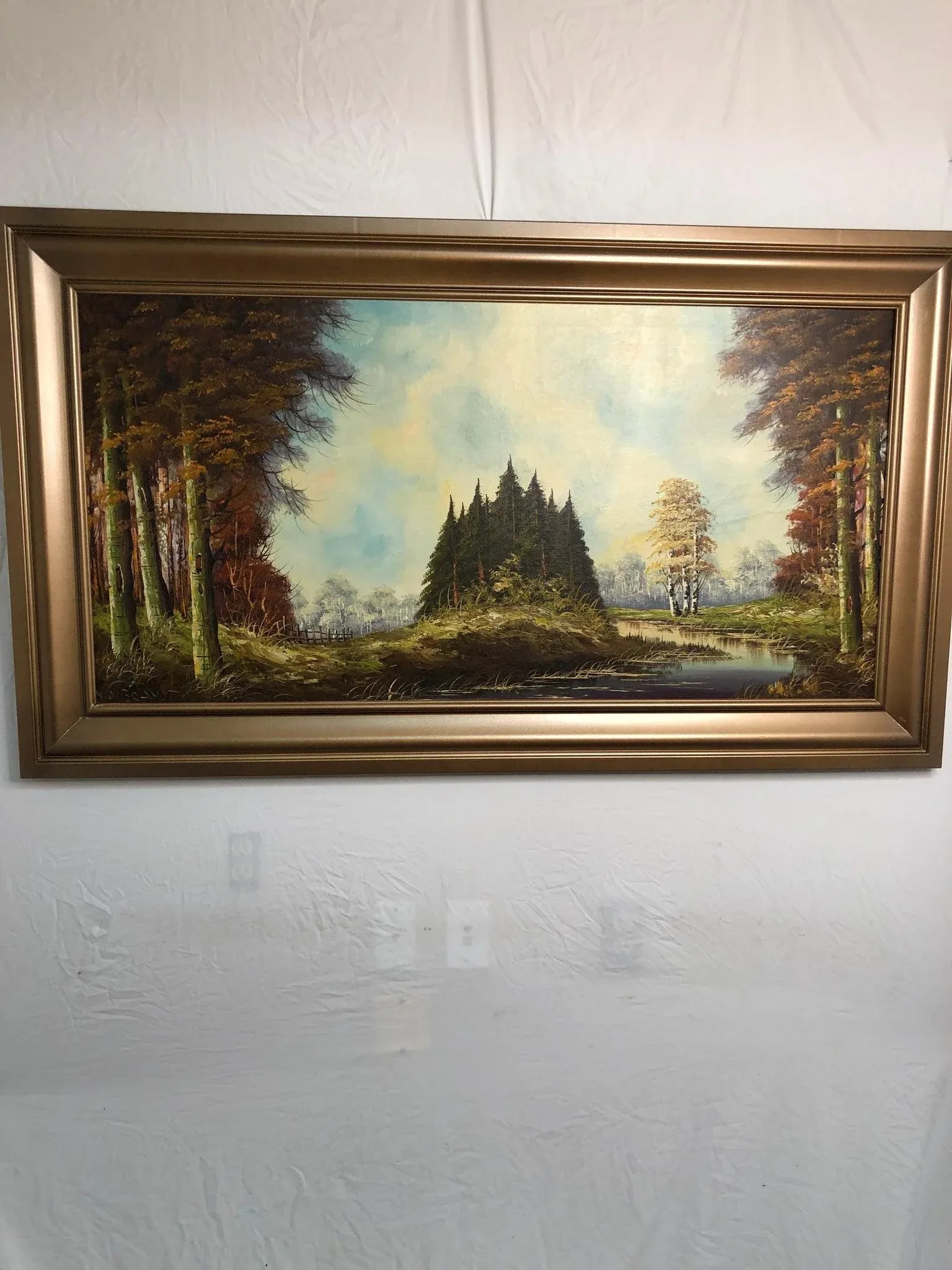 Late 20th Century Pine Forest Oil on Canvas – Signed - 2