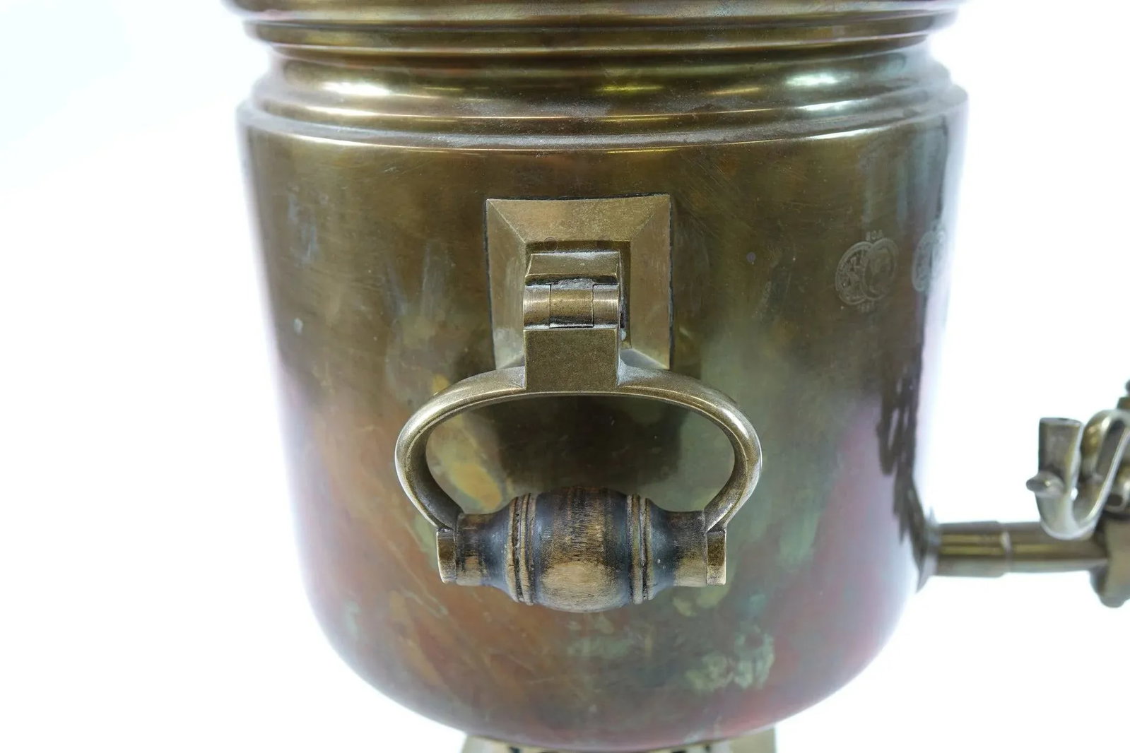 Antique Brass Russian Samovar 19th Century With Stamps 7 - 3