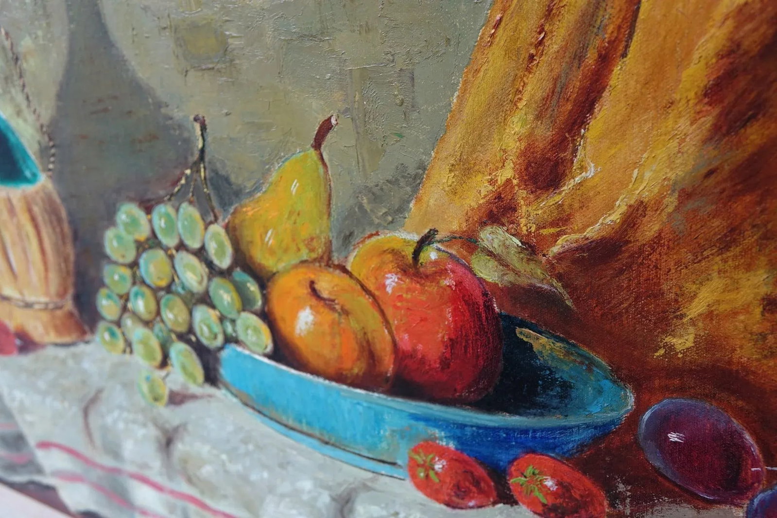 Mid 20th Century Still Life Oil on Canvas Signed Original, Framed - 2