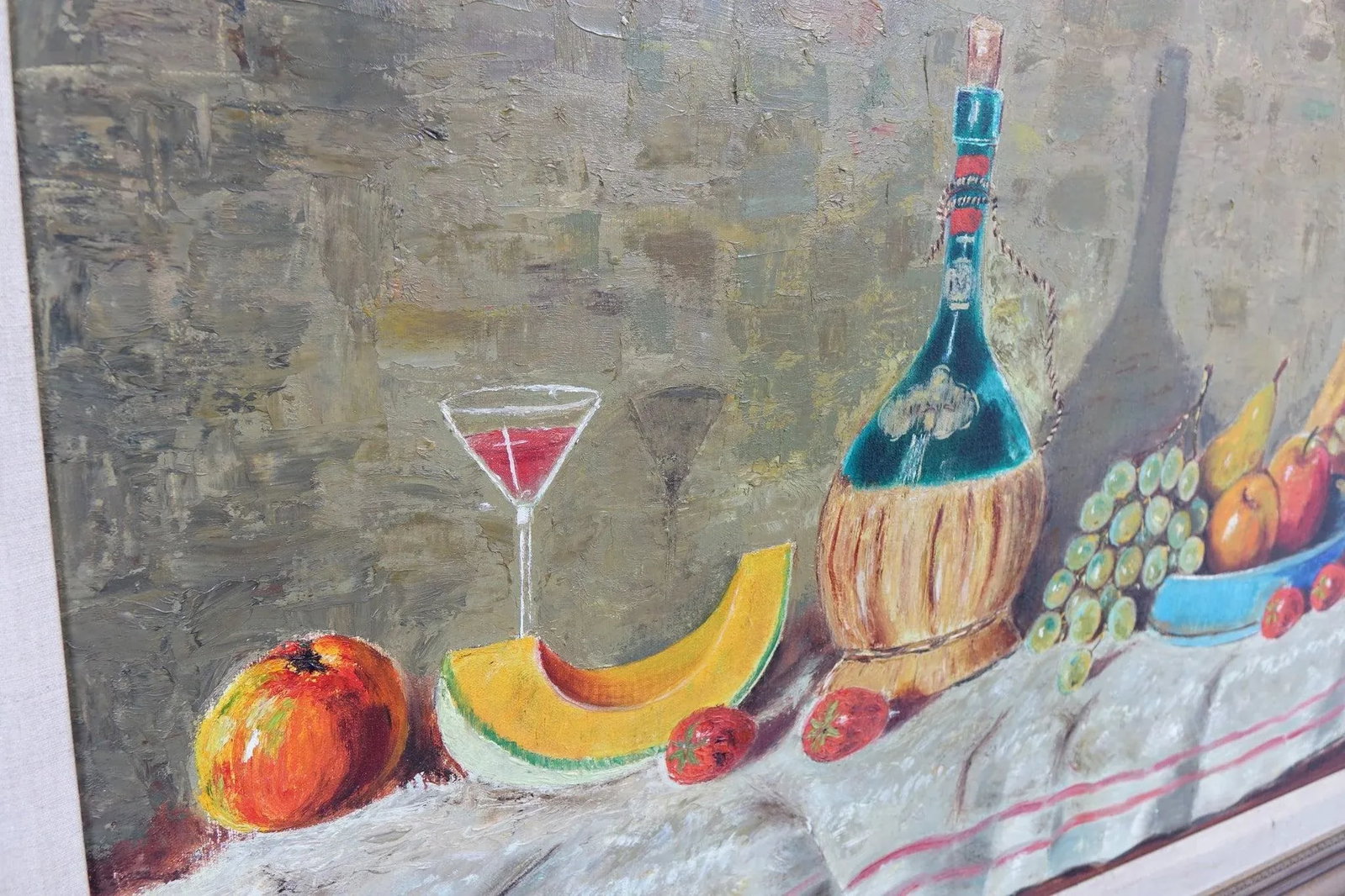 Mid 20th Century Still Life Oil on Canvas Signed Original, Framed - 8