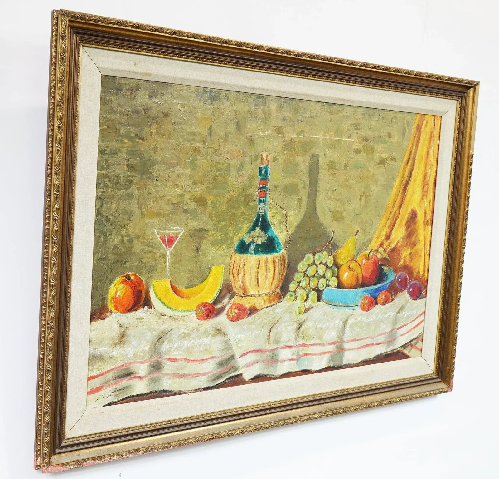 Mid 20th Century Still Life Oil on Canvas Signed Original, Framed - 9