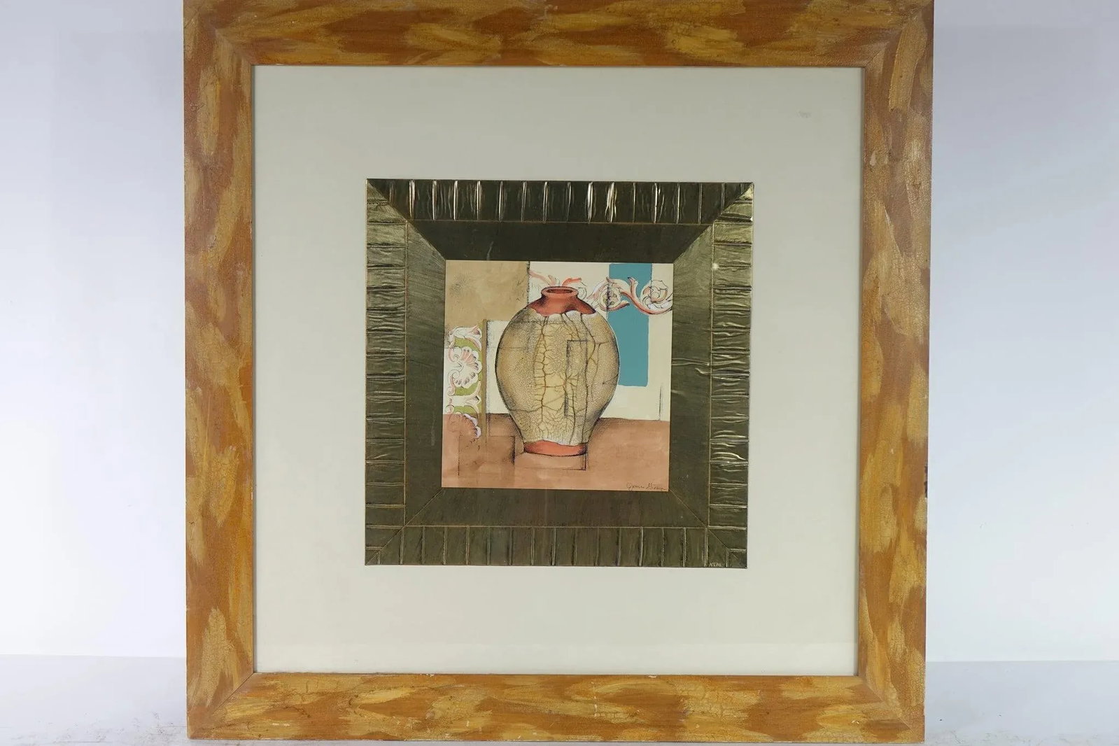 Late 20th Century Still Life Large Print of an Original Mixed Media Piece Signed - 2