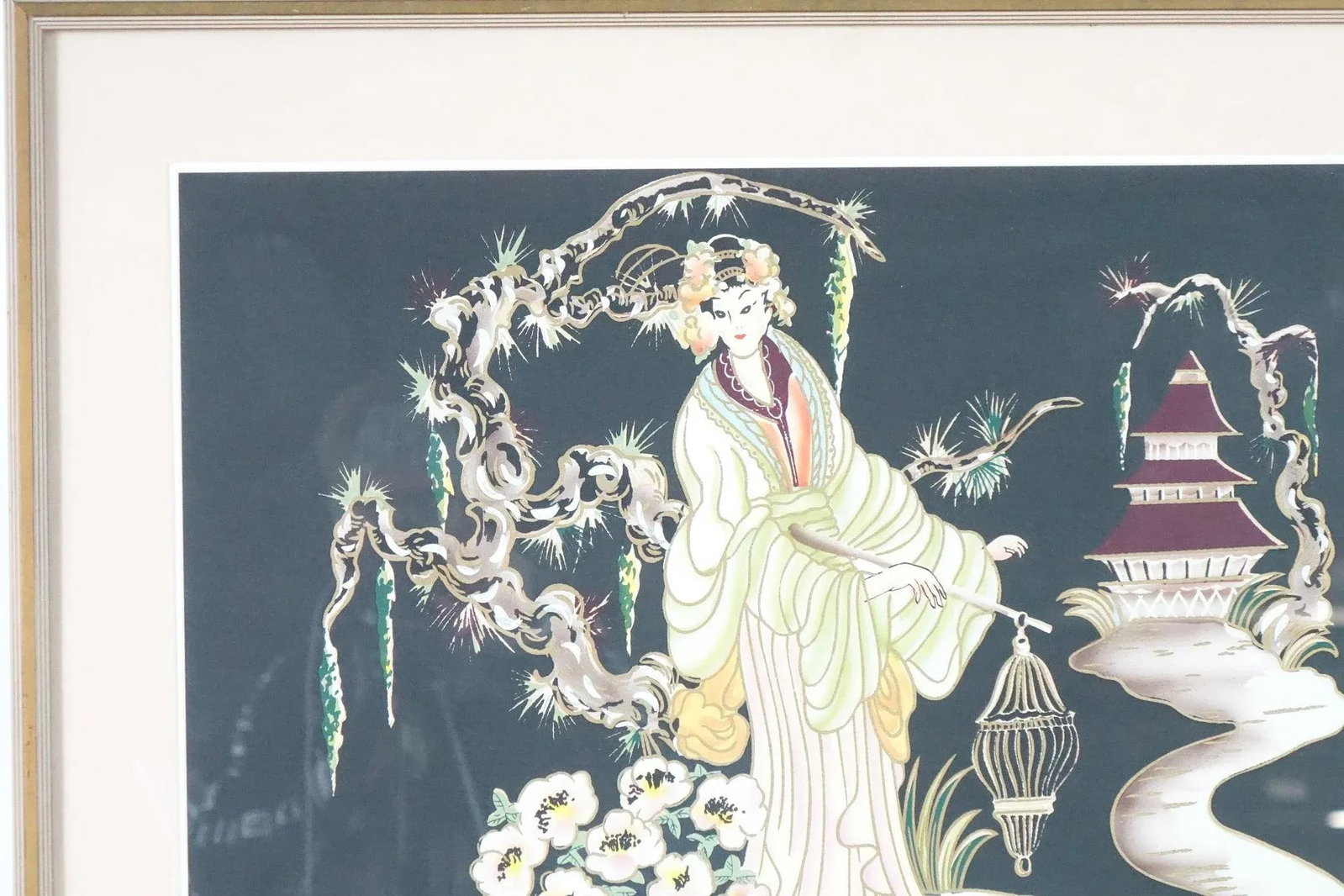 Late 20th Century Geisha Original Watercolor on Paper, Framed - 3