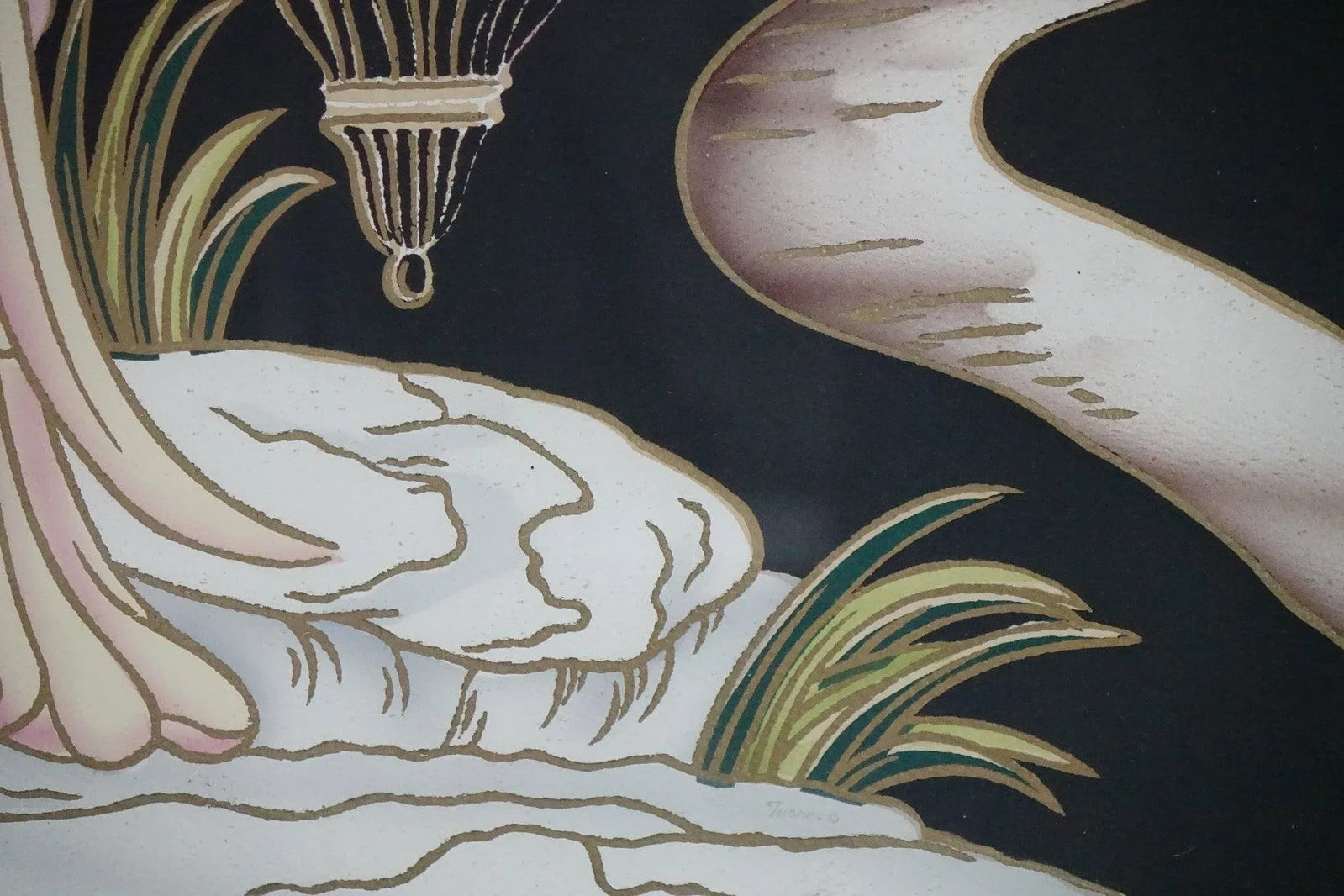 Late 20th Century Geisha Original Watercolor on Paper, Framed - 4