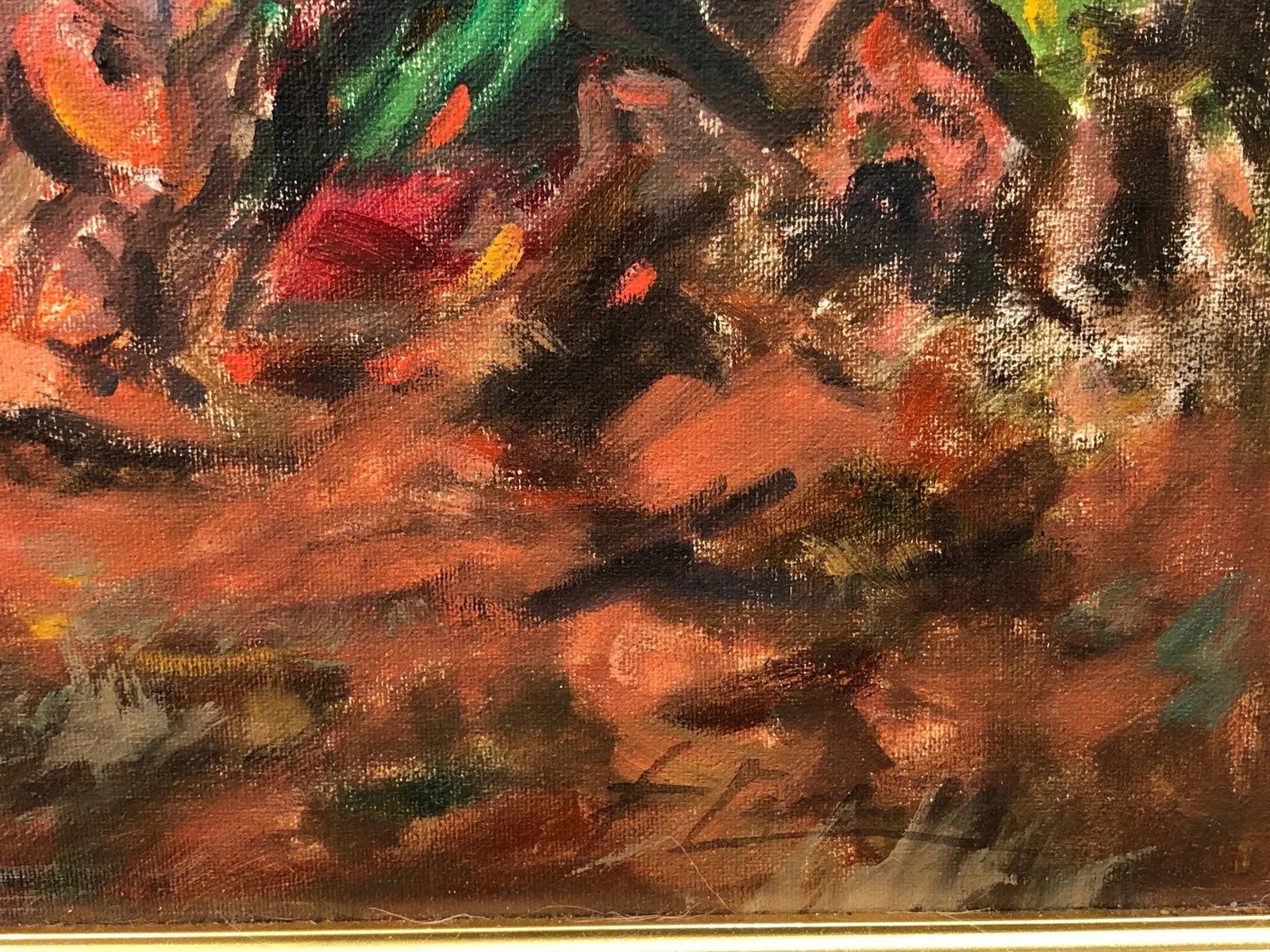 Mid 20th Century Spanish Dancing Oil on Canvas Signed at the Bottom, Framed - 5
