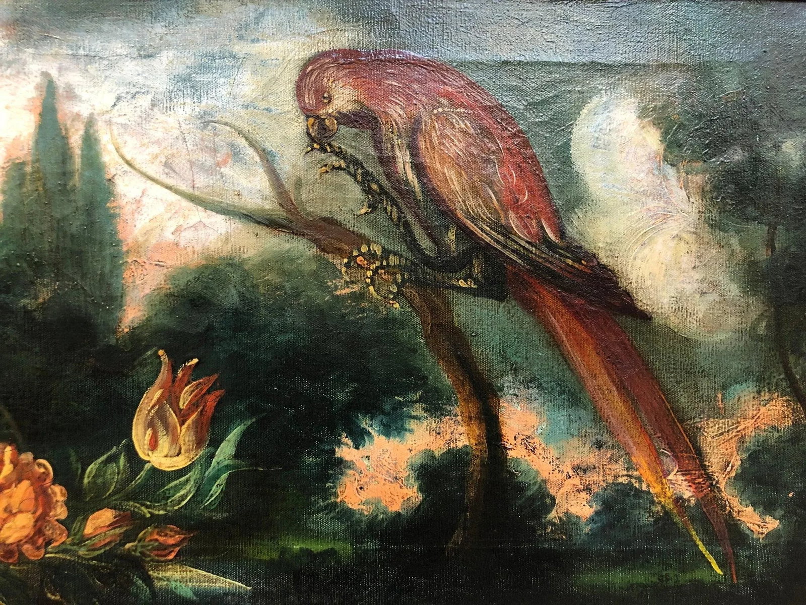 19th Century Original Oil Painting on Canvas Signed at the Bottom, Framed - 5