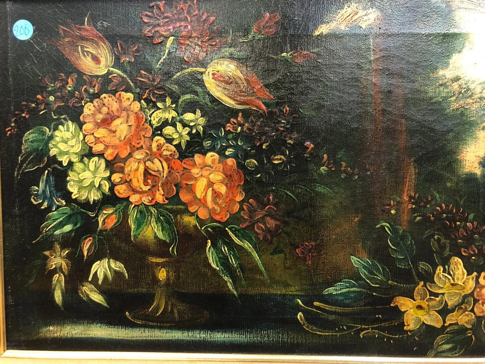 19th Century Original Oil Painting on Canvas Signed at the Bottom, Framed - 6