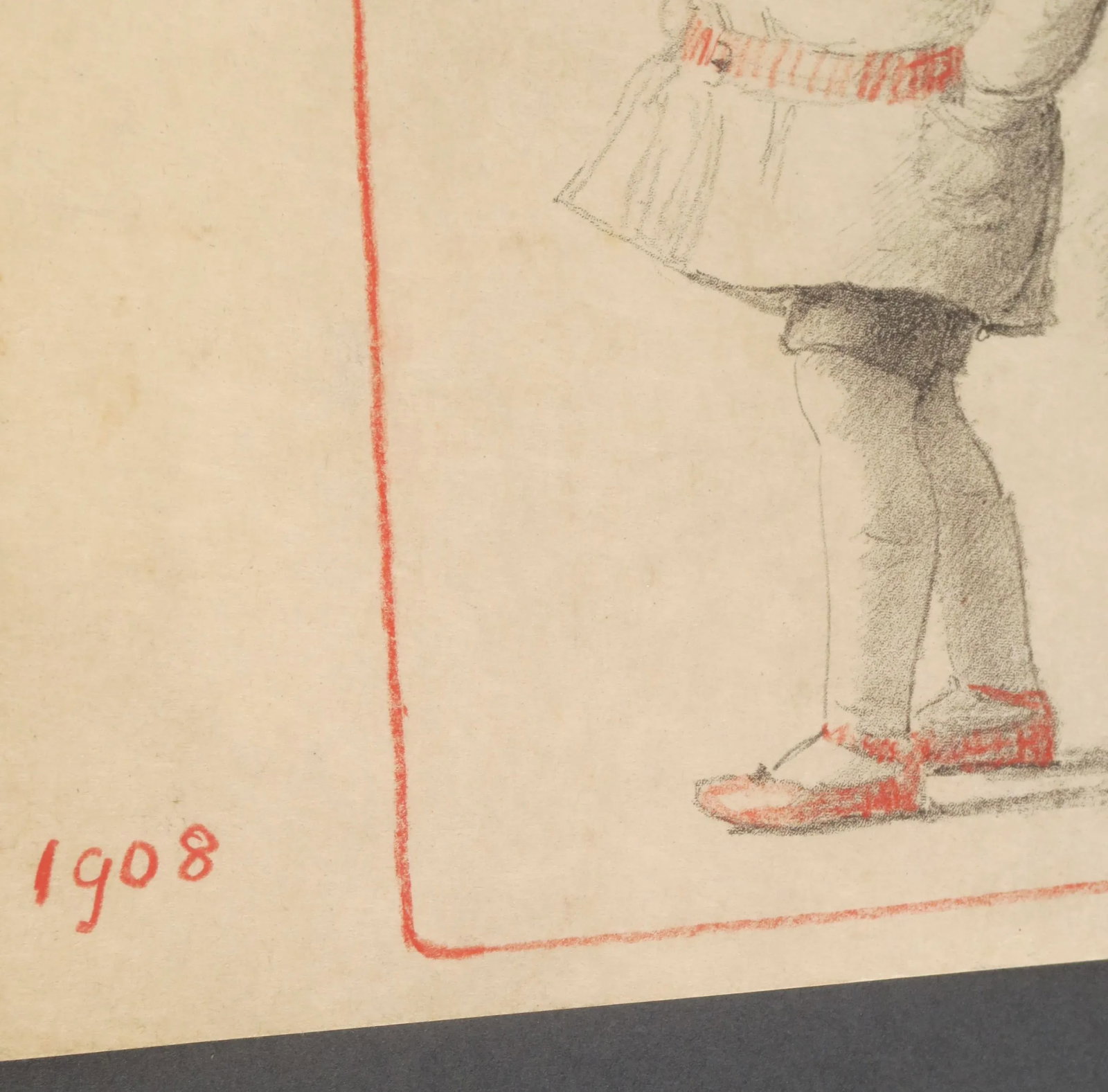 1908 Comemorative Drawing Signed Florence Humphreys - 5