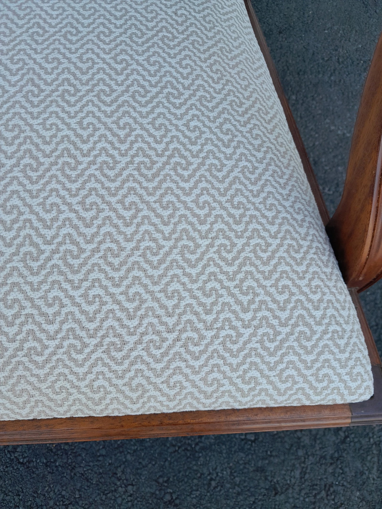 Pair of 1990s Chippendale Armchairs Newly Recovered in Greek Key Upholstery - 9