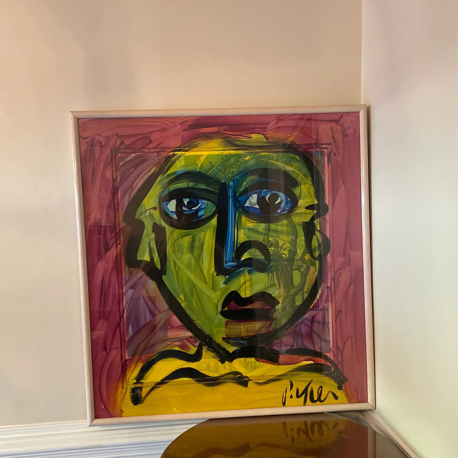 1970s Vintage Abstract Portraiture; Original Painting by Peter Robert Keil, Framed - 10